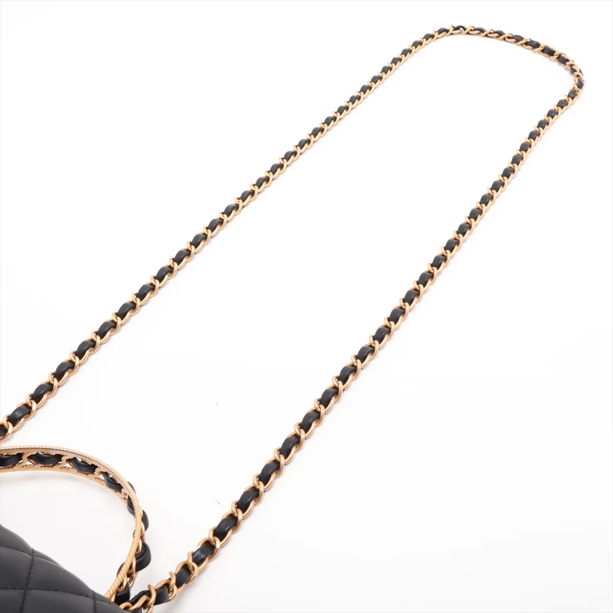 [Individually packaged] Chanel Matelassé Lambskin 2-Way Handbag, Top Handle, Black, Gold Hardware, H99A50X0, Random Plate — view 7