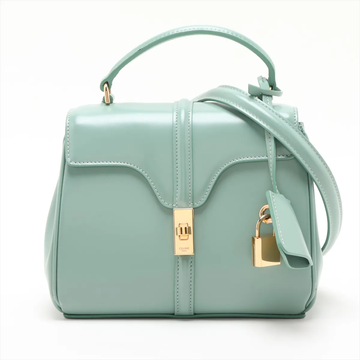 16th Anniversary Mini Leather 2-Way Handbag, Green