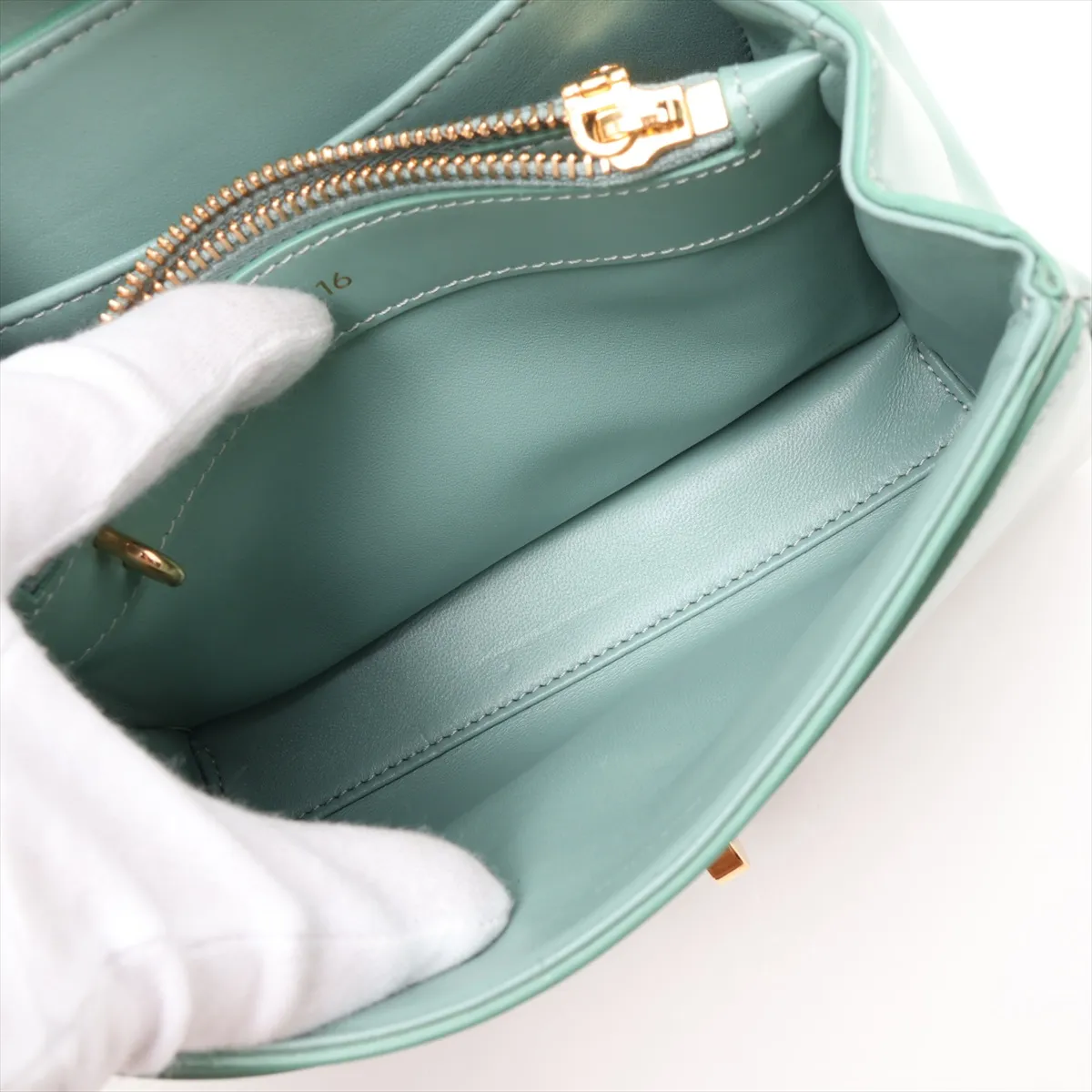 16th Anniversary Mini Leather 2-Way Handbag, Green — view 9
