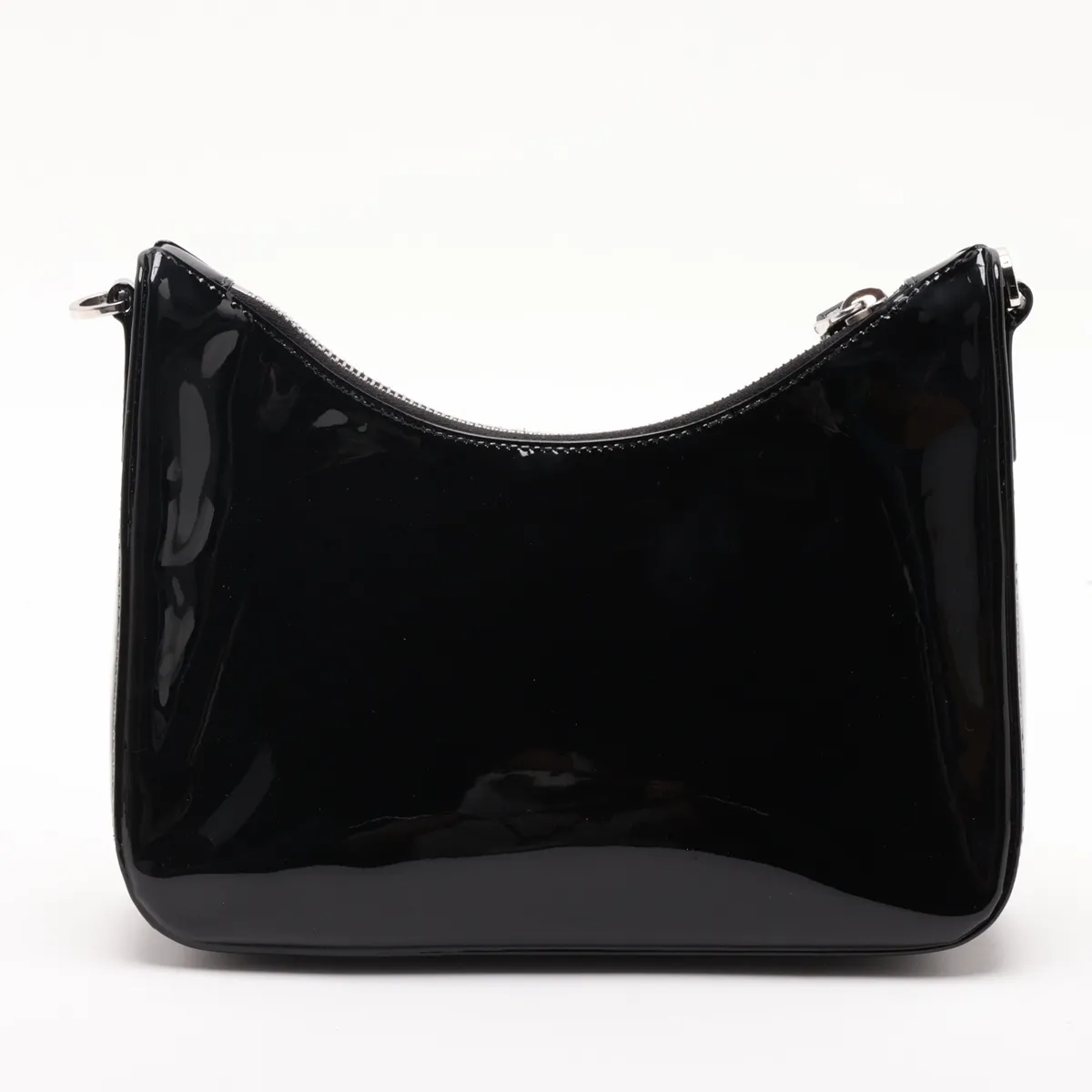 Patent Leather 2-Way Shoulder Bag, Black — view 2