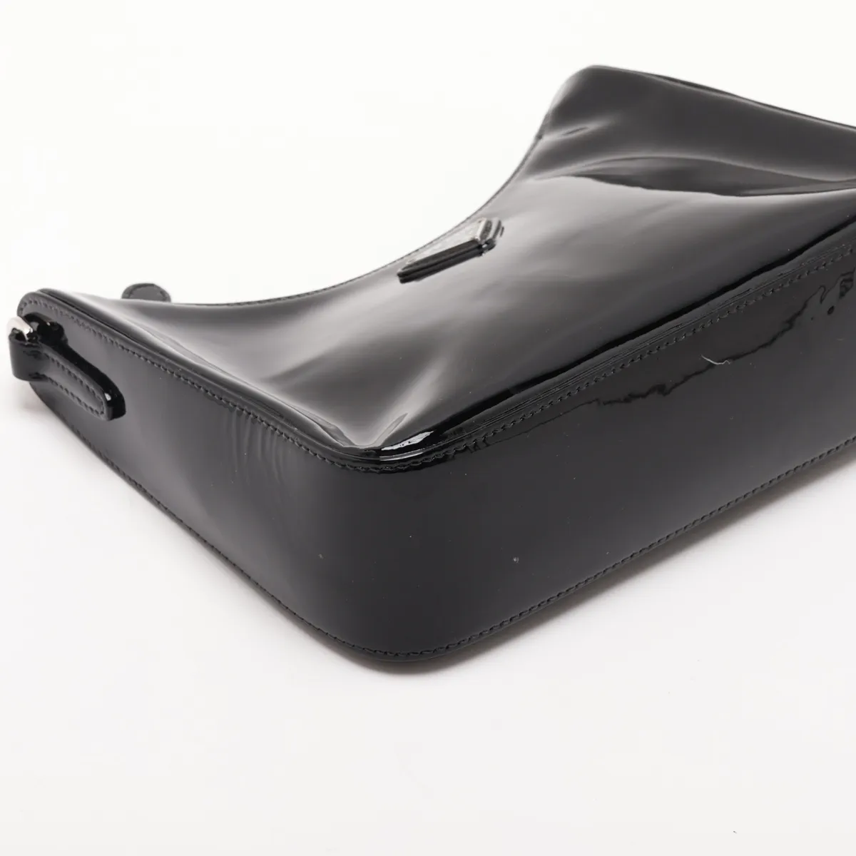 Patent Leather 2-Way Shoulder Bag, Black — view 4