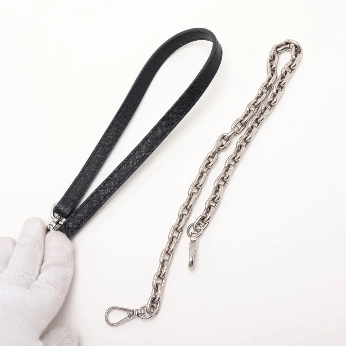 Patent Leather 2-Way Shoulder Bag, Black — view 5