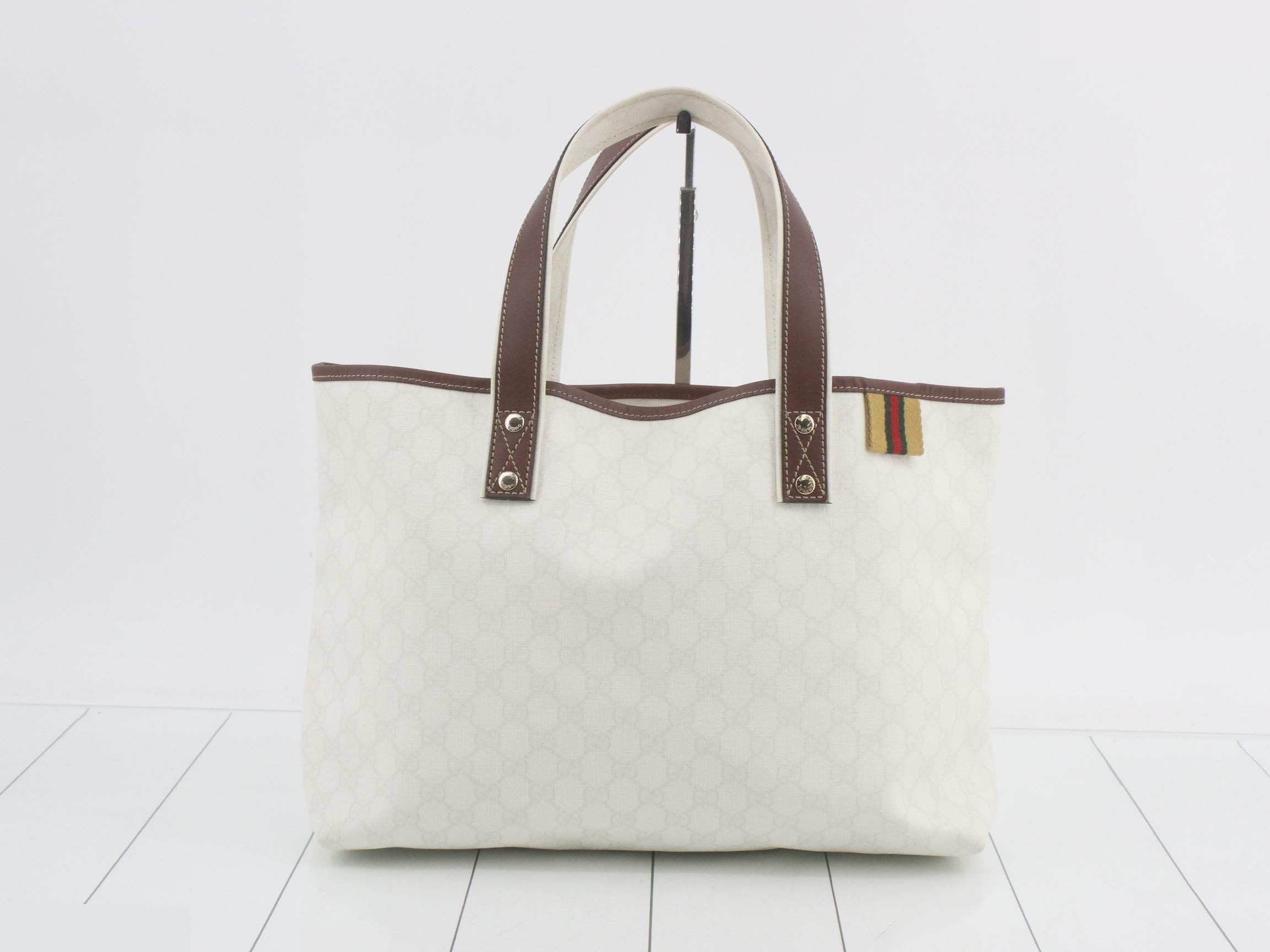 GG Supreme Tote Bag, White, 211134, 001998