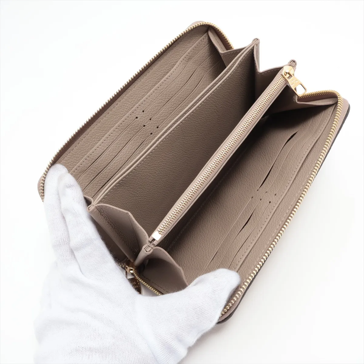 Bicolor Monogram Empreinte Zippy Wallet M28793 Beige Round Zip Wallet (RFID detected) — view 3