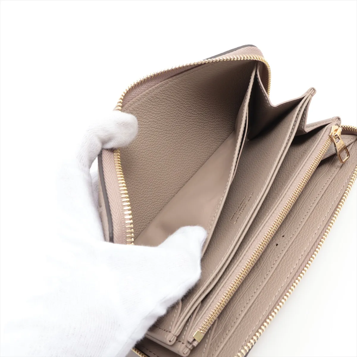Bicolor Monogram Empreinte Zippy Wallet M28793 Beige Round Zip Wallet (RFID detected) — view 4