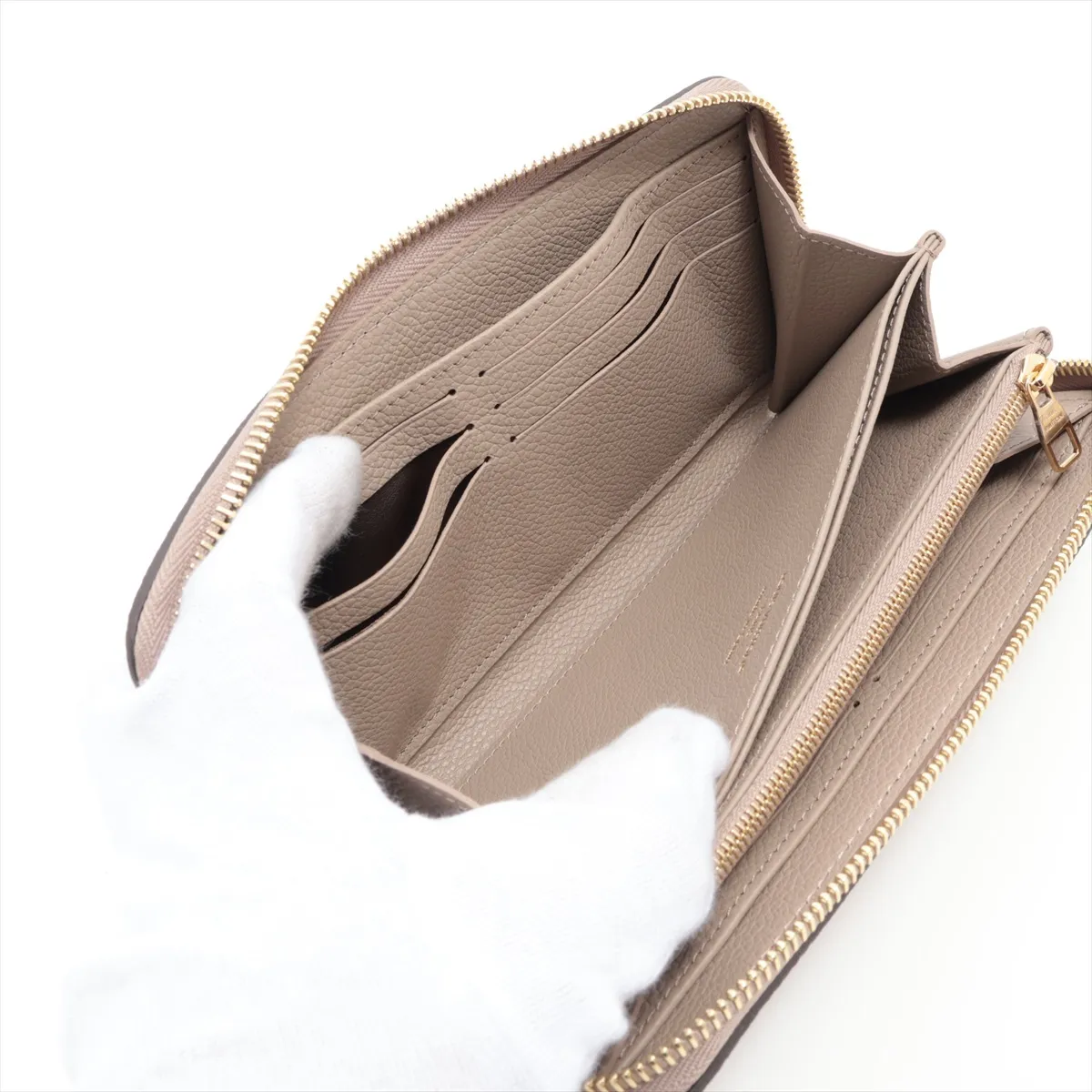 Bicolor Monogram Empreinte Zippy Wallet M28793 Beige Round Zip Wallet (RFID detected) — view 5