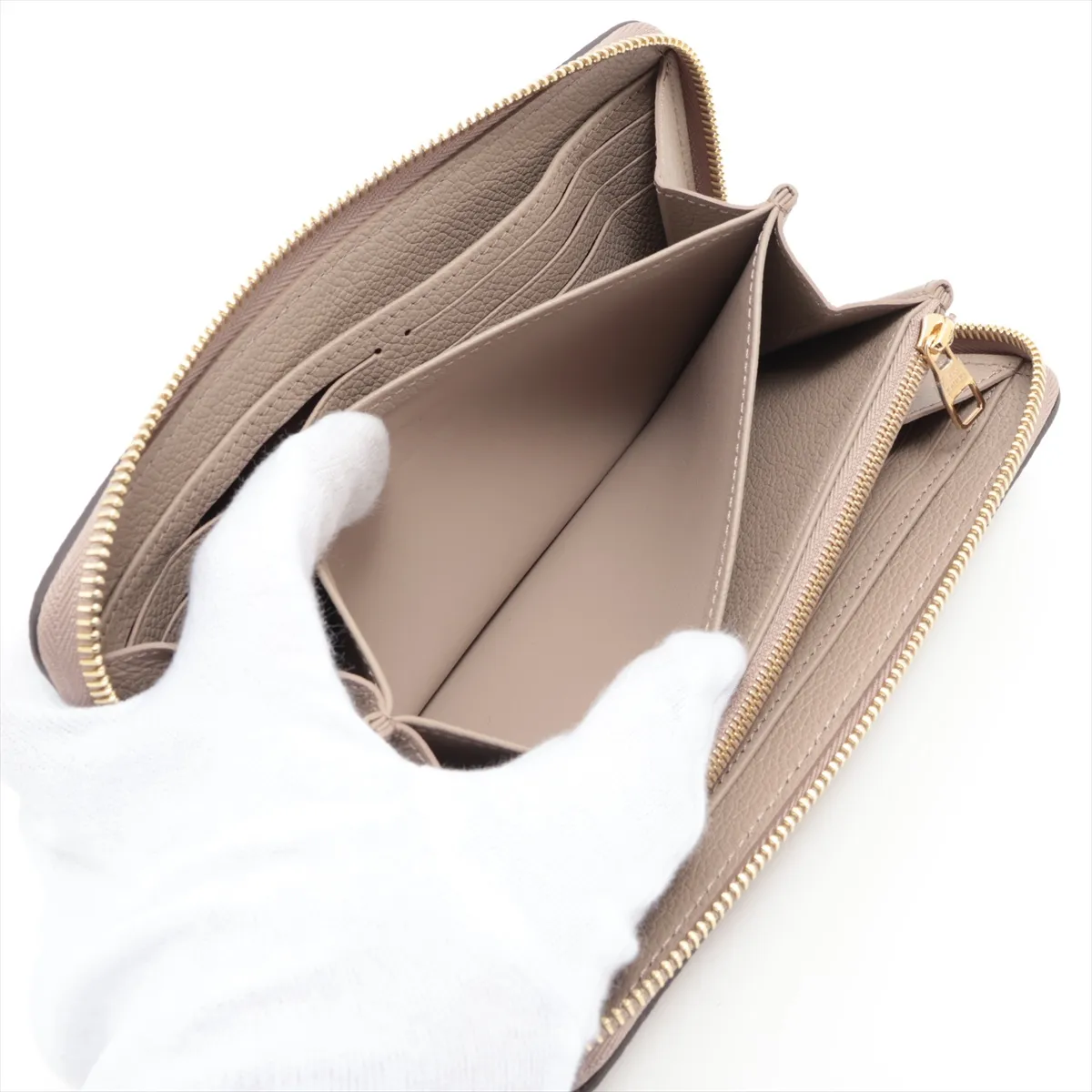 Bicolor Monogram Empreinte Zippy Wallet M28793 Beige Round Zip Wallet (RFID detected) — view 6