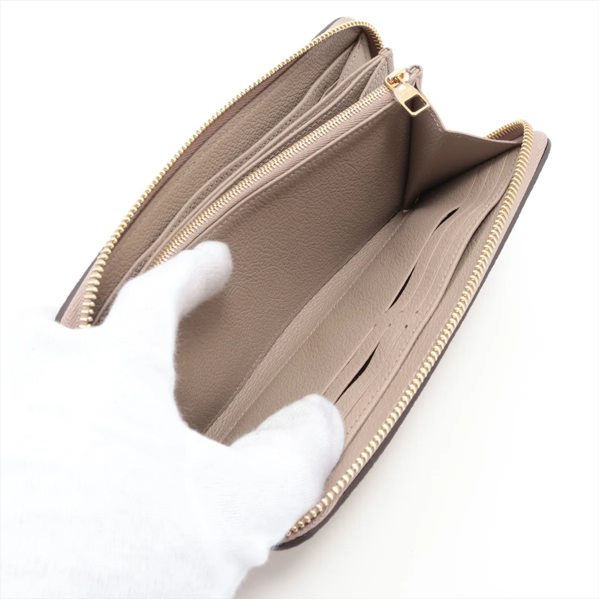 Bicolor Monogram Empreinte Zippy Wallet M28793 Beige Round Zip Wallet (RFID detected) — view 8