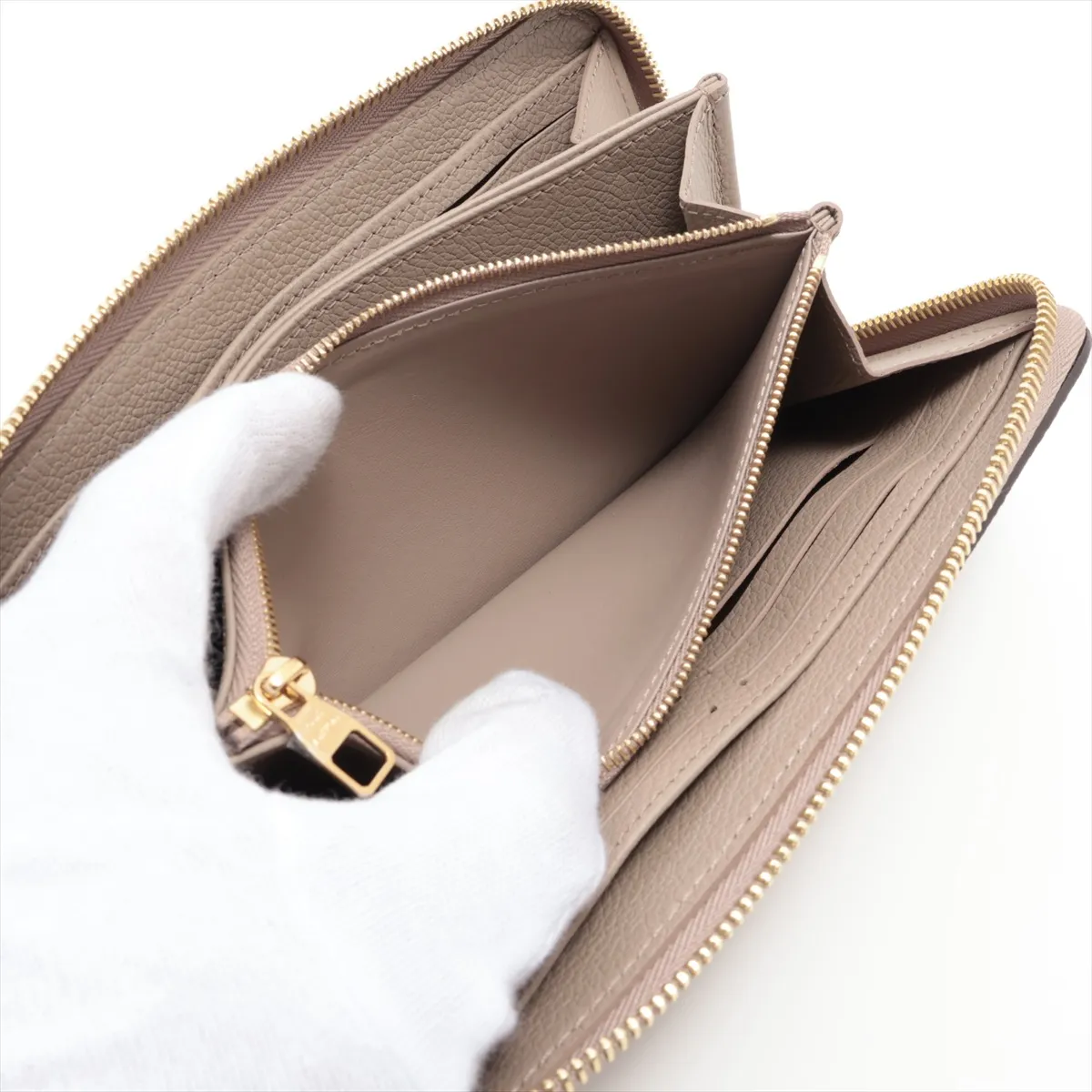 Bicolor Monogram Empreinte Zippy Wallet M28793 Beige Round Zip Wallet (RFID detected) — view 10