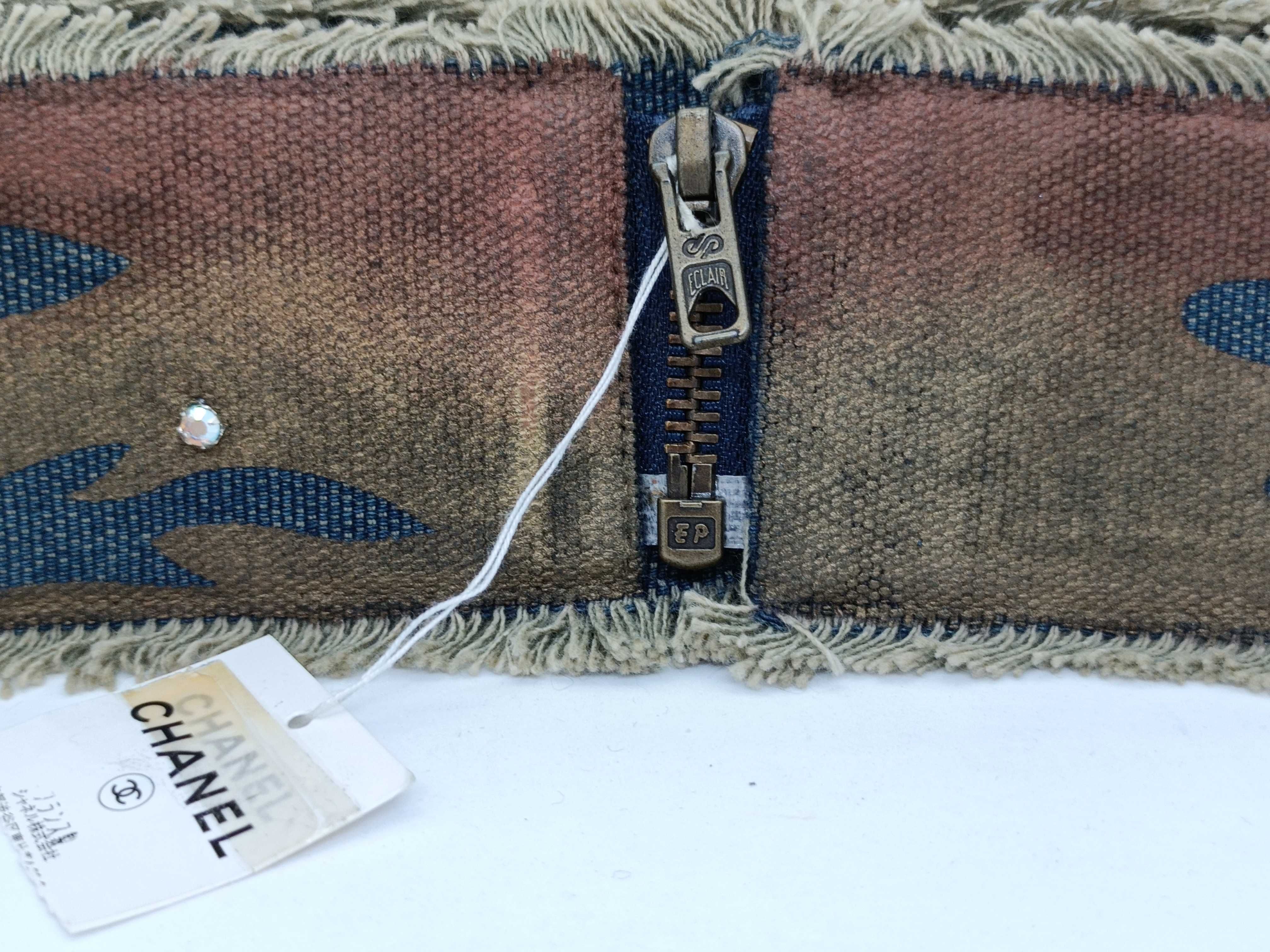 denim rhinestone Coco Mark belt — view 3