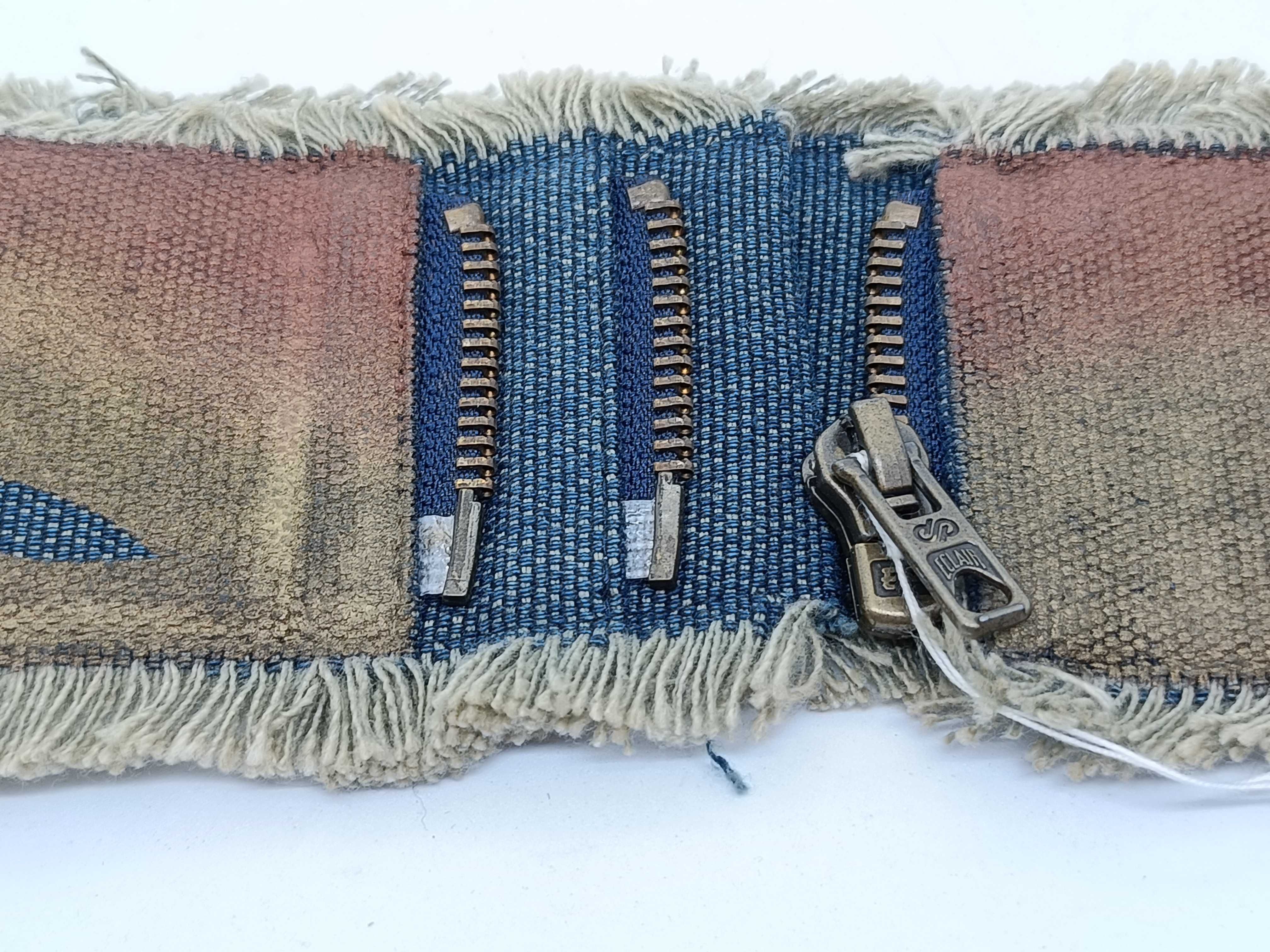 denim rhinestone Coco Mark belt — view 4