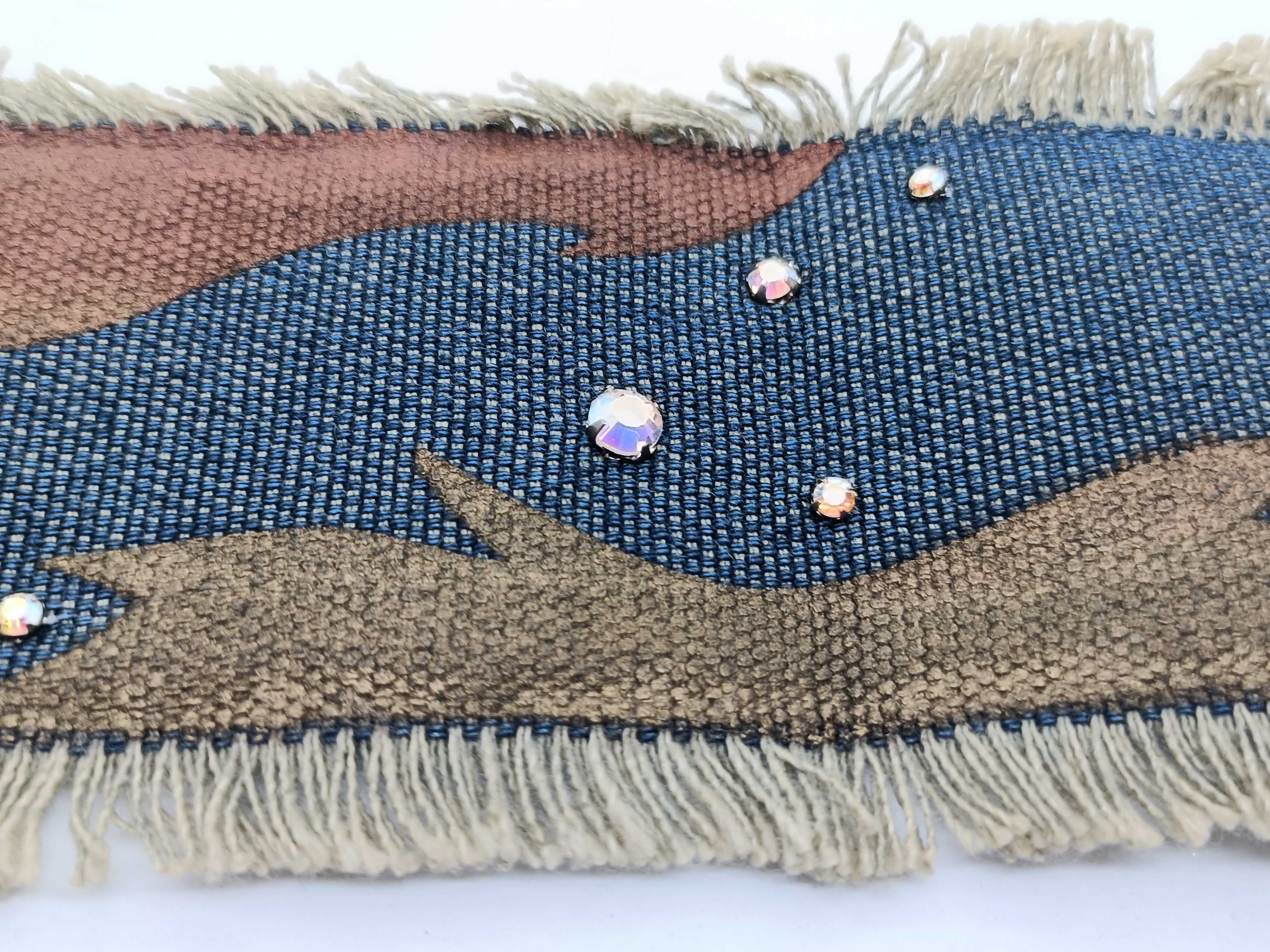 denim rhinestone Coco Mark belt — view 5