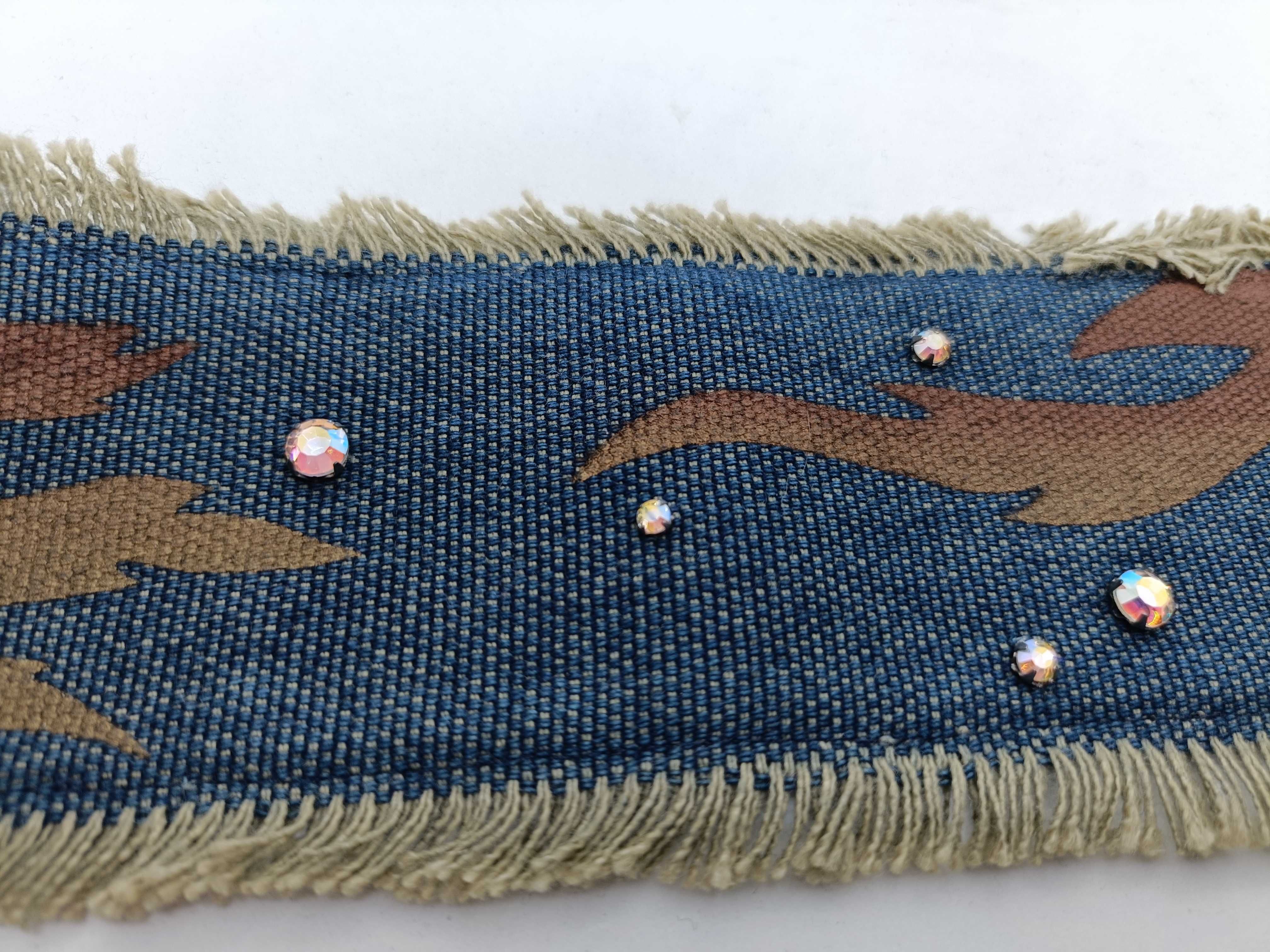 denim rhinestone Coco Mark belt — view 6