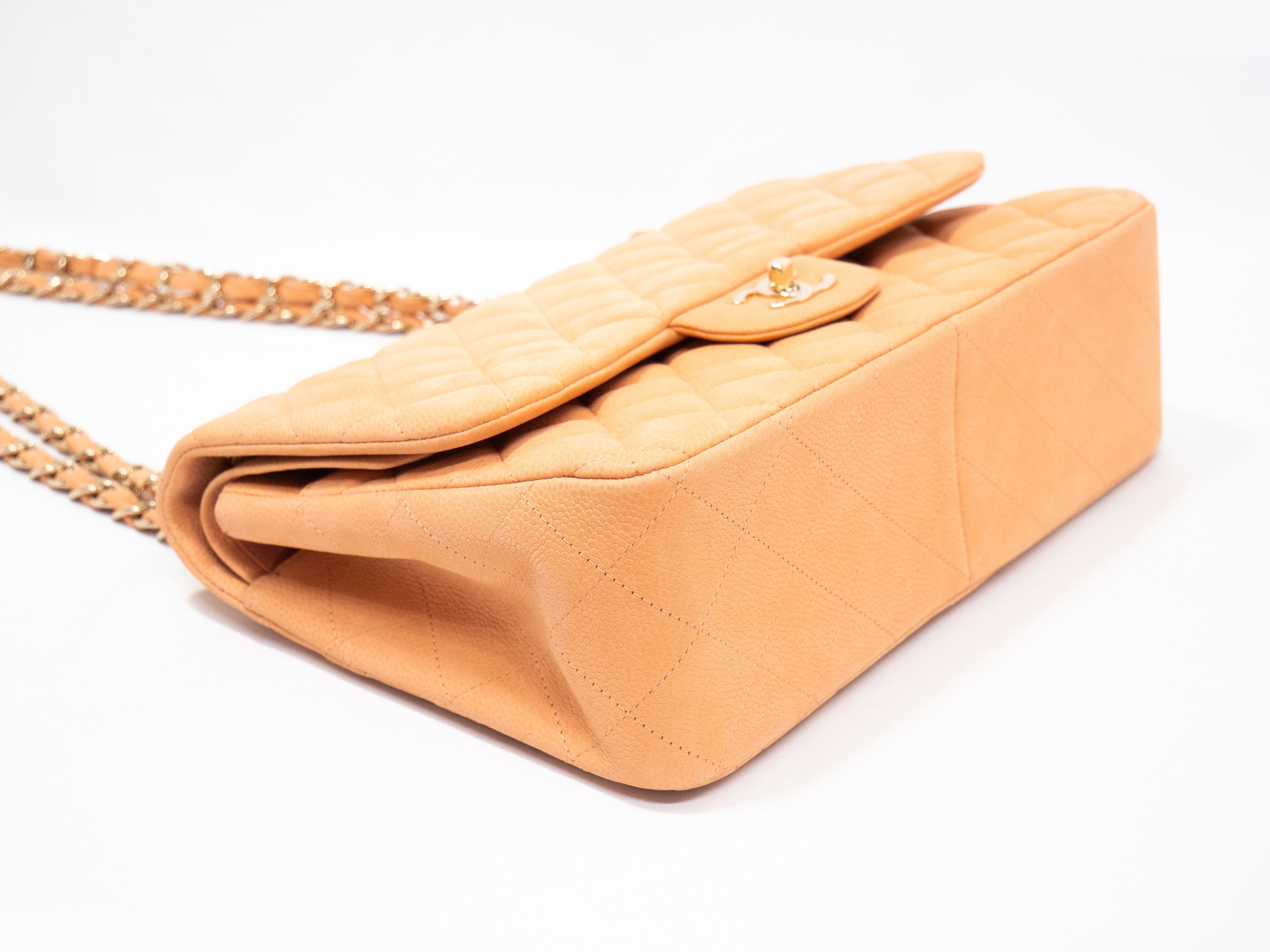 Large Matelassé Seal Card Caviar Skin Double Flap — view 5