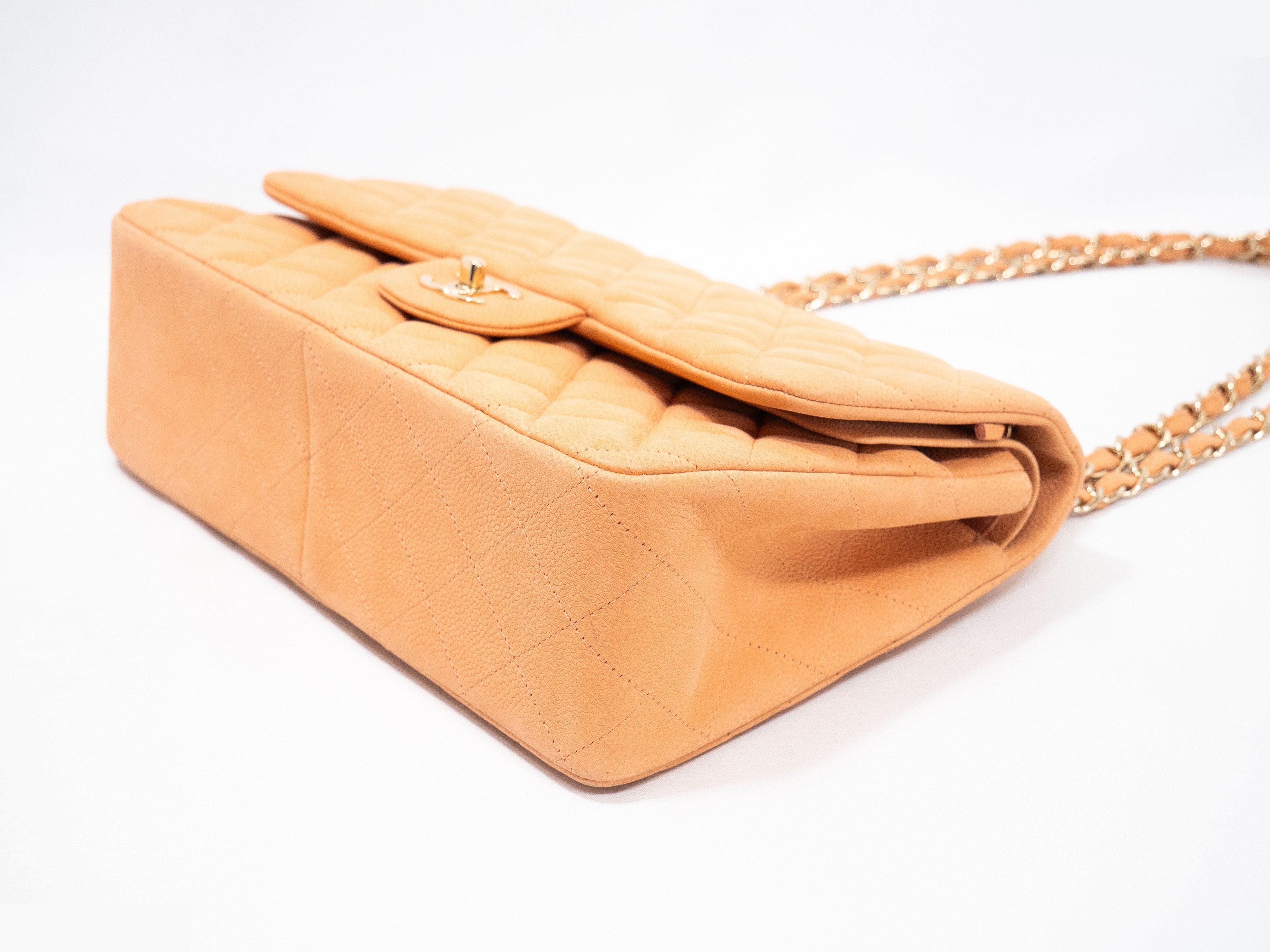 Large Matelassé Seal Card Caviar Skin Double Flap — view 6