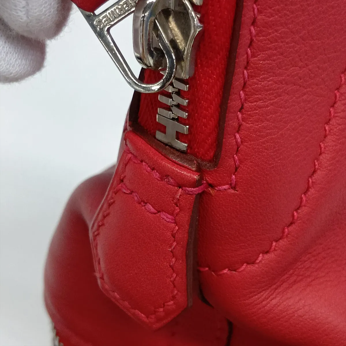 Hermès Bolide Sucré, Veau Swift leather, Rouge Casaque, silver hardware, T: 2015 — view 13