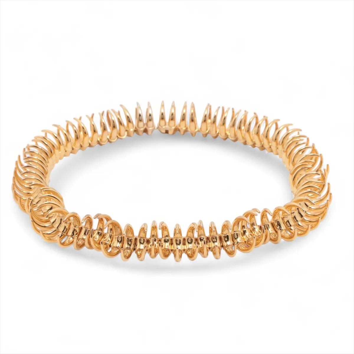 choker, 925 sterling silver, 178g, gold, with