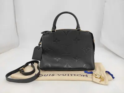 Monogram Empreinte Louis Vuitton Black Monogram Empreinte Calf Petit Palais M58916 2-Way Handbag