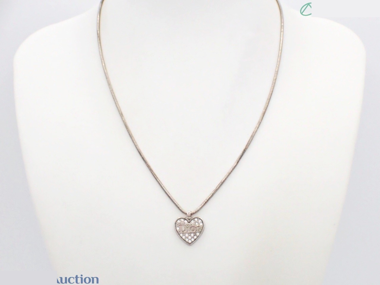 Necklace, heart design, silver, comes in a box, chain approximately 43cm long. — view 3