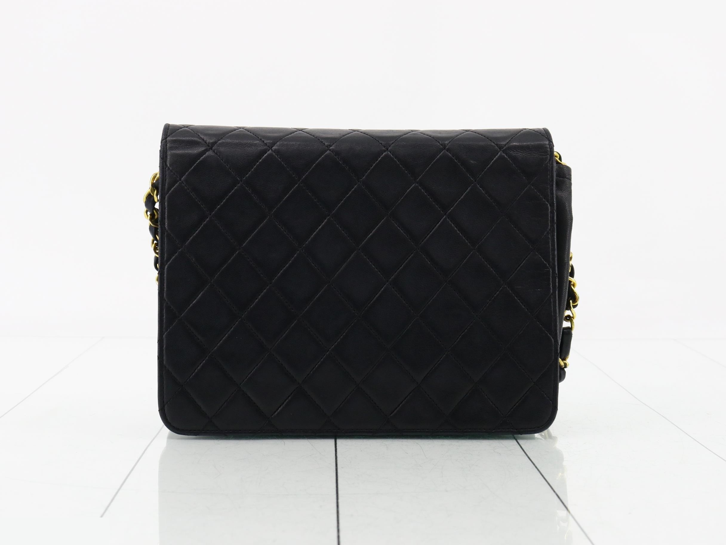 Matelassé Leather Push-Lock Chain Shoulder Bag — view 2