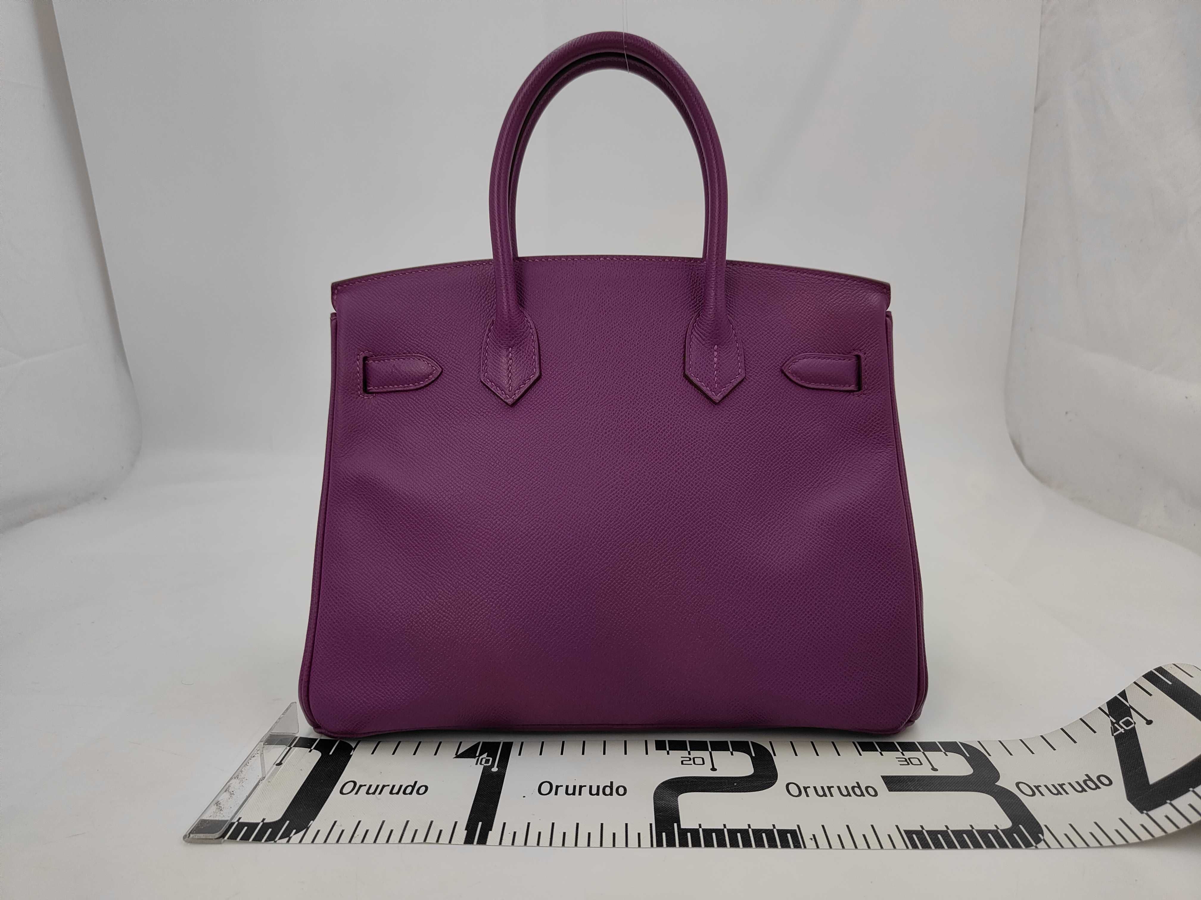 Birkin 30 Purple Handbag with Silver Hardware ( R) — view 2