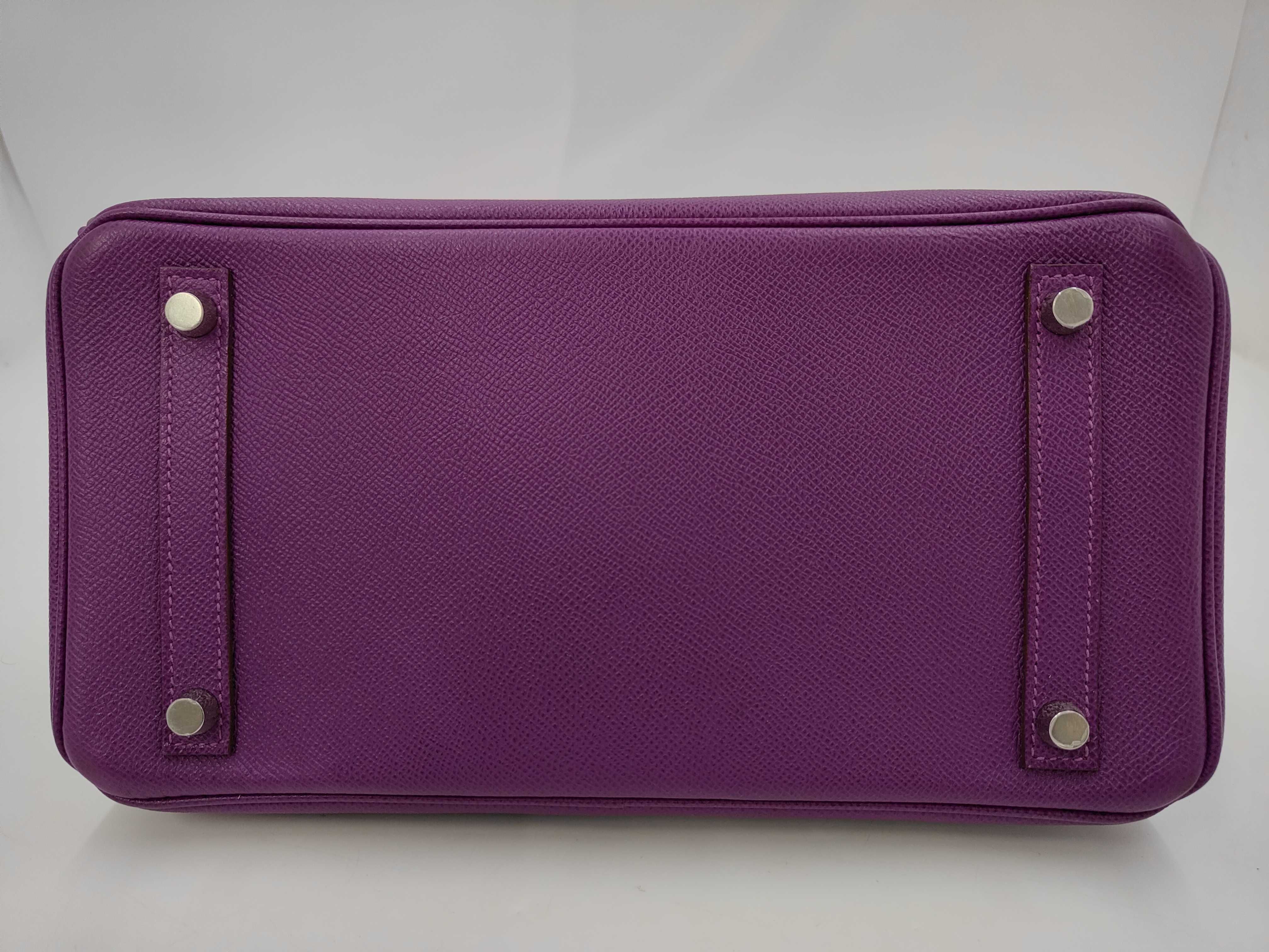 Birkin 30 Purple Handbag with Silver Hardware ( R) — view 3