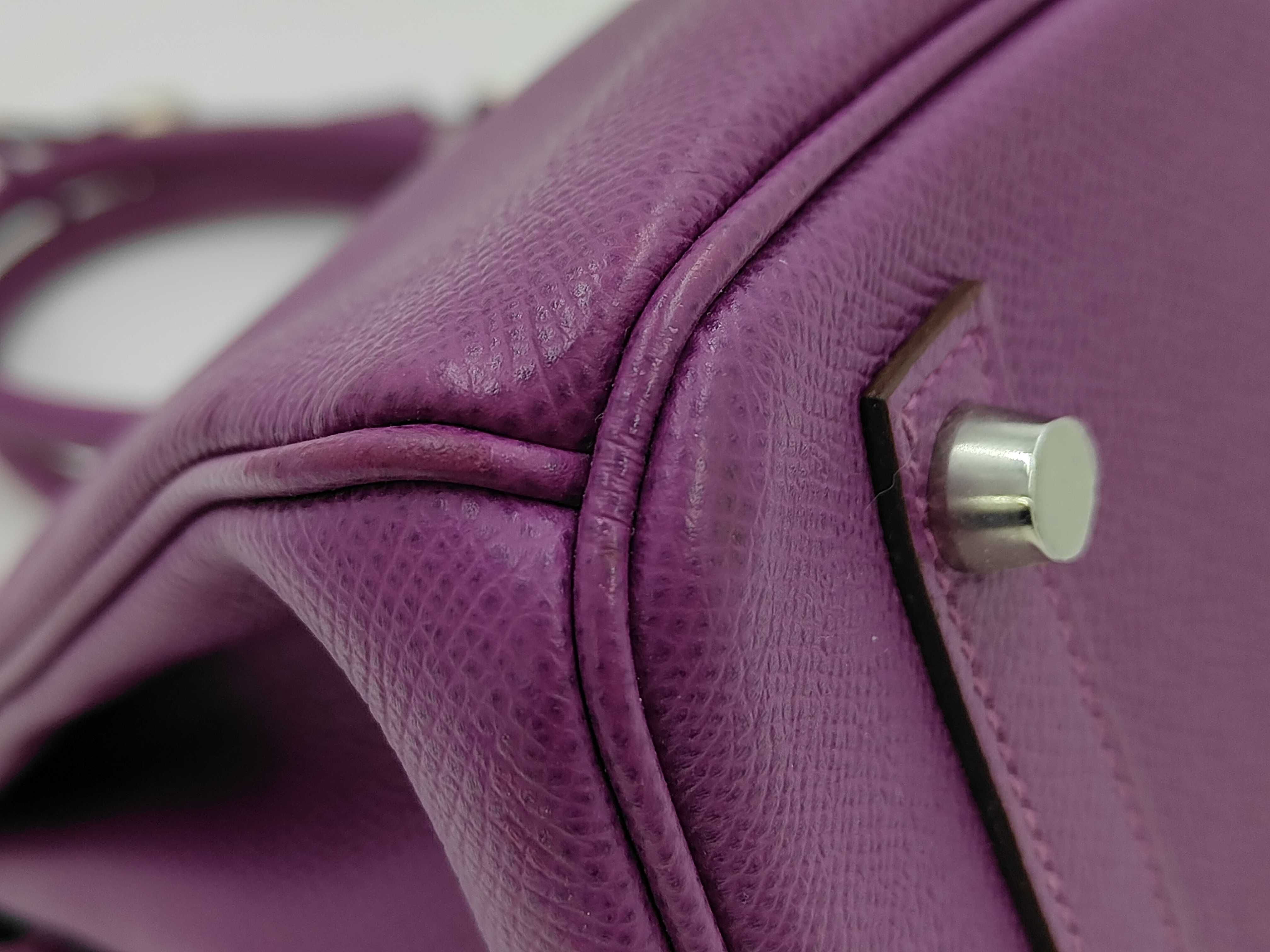 Birkin 30 Purple Handbag with Silver Hardware ( R) — view 4