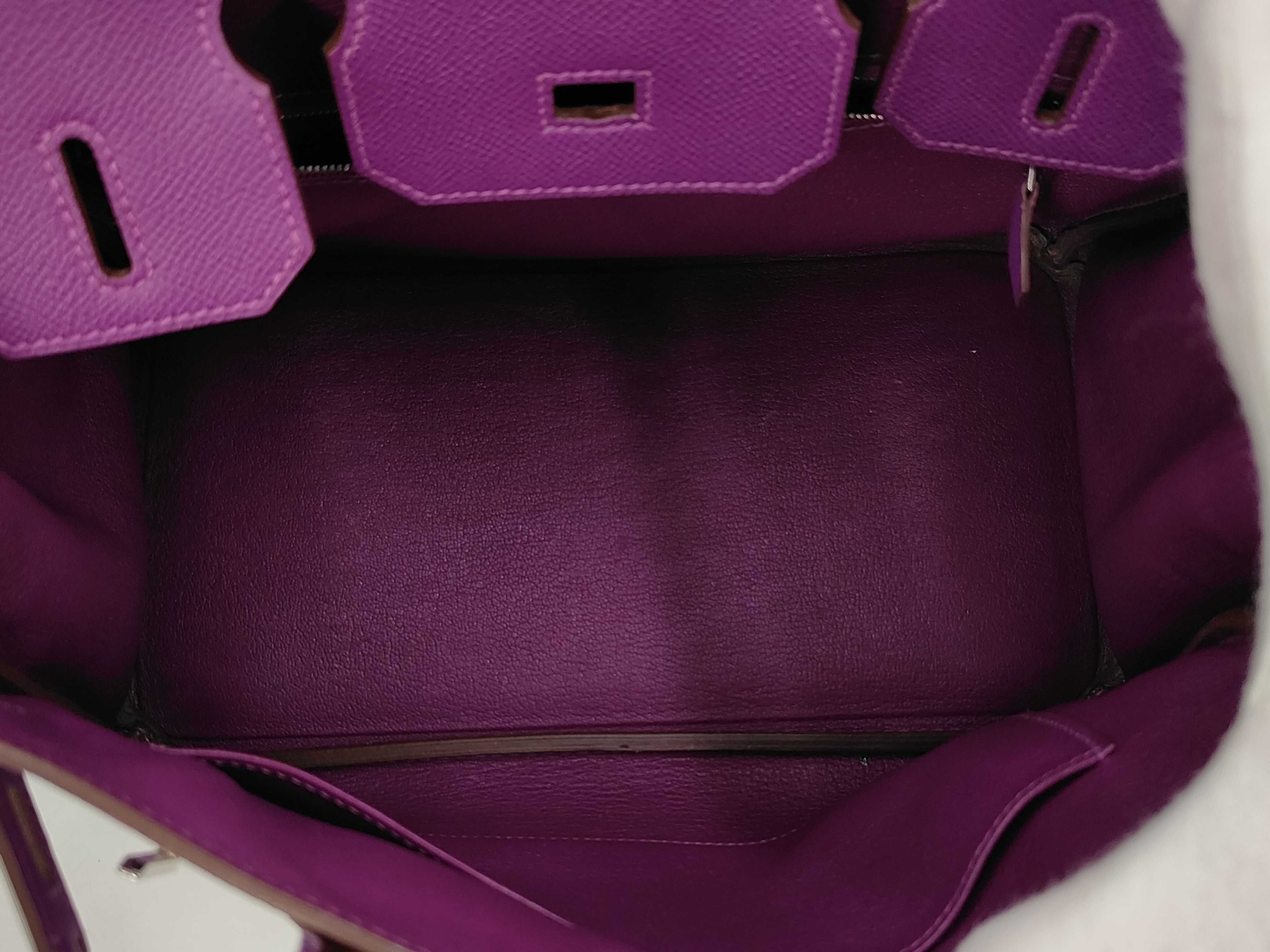 Birkin 30 Purple Handbag with Silver Hardware ( R) — view 8