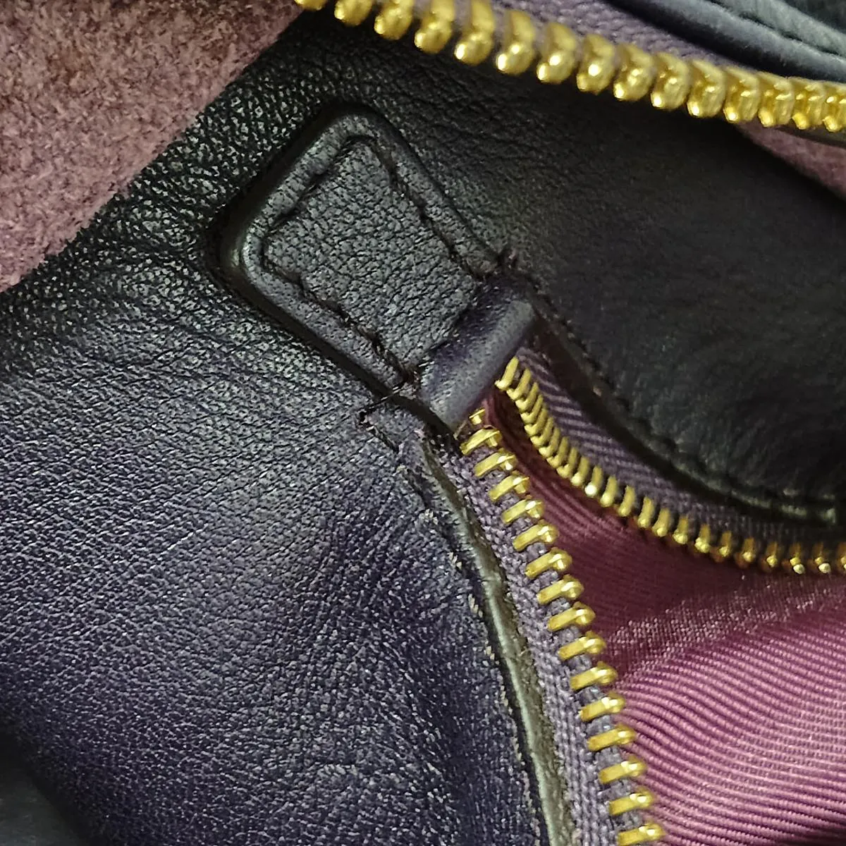 Amazona 36 Leather x Patent Leather Handbag, Purple x Yellow — view 13
