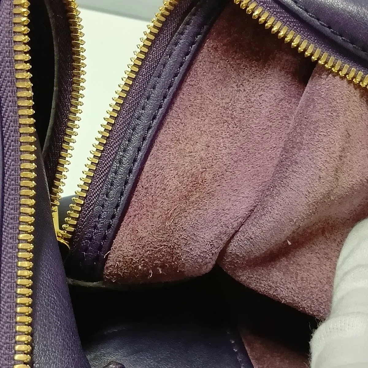 Amazona 36 Leather x Patent Leather Handbag, Purple x Yellow — view 14