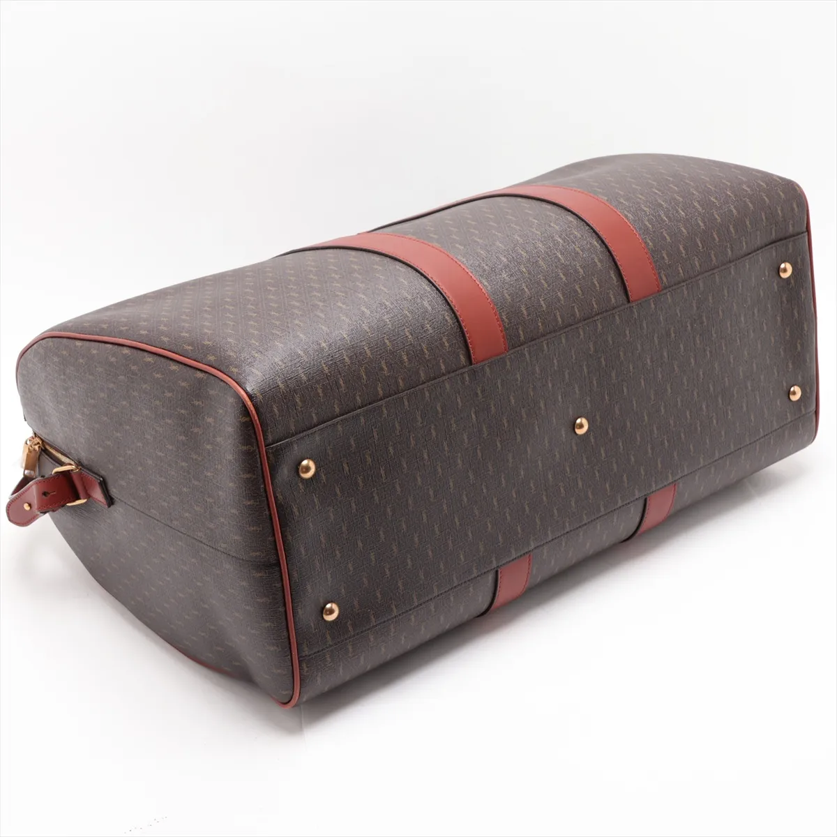 PVC x Leather 2-Way Boston Bag, Brown, 582141 — view 4