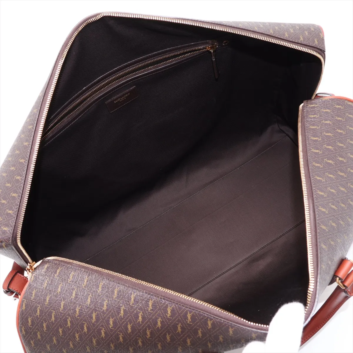 PVC x Leather 2-Way Boston Bag, Brown, 582141 — view 8