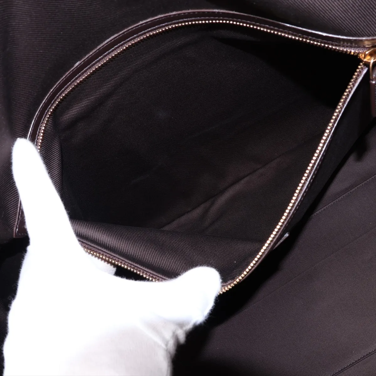 PVC x Leather 2-Way Boston Bag, Brown, 582141 — view 9