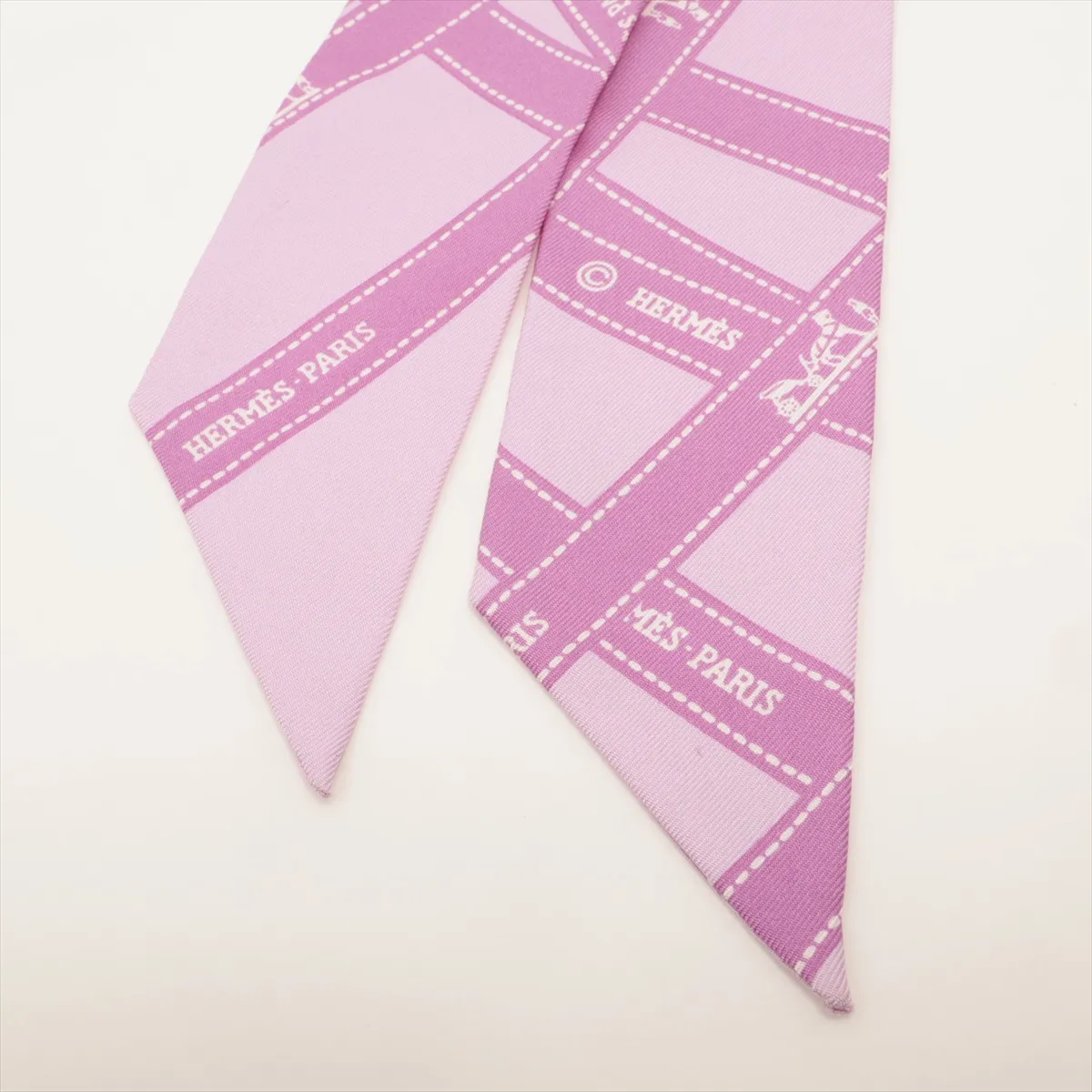 Twilly Bolduc Ribbon Scarf, Silk, Lavender, — view 2