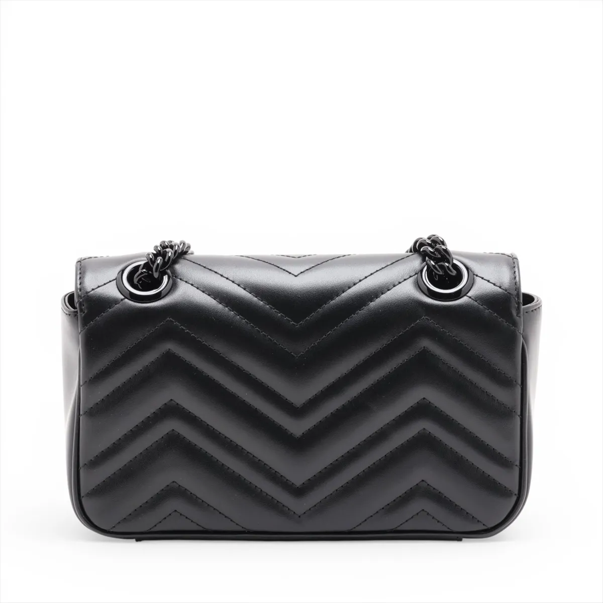 GG Marmont Leather Chain Shoulder Bag, Black, 446744 — view 2