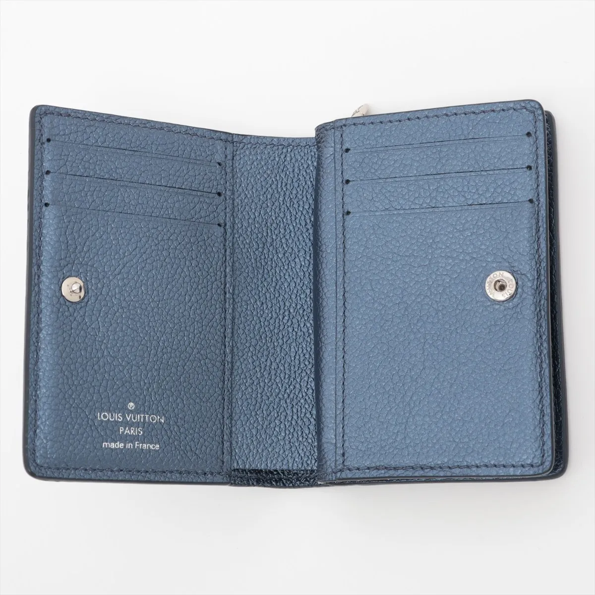 Monogram Empreinte Portefeuille Claire M80943 Metallic Blue Compact Wallet (RFID detected) — view 3