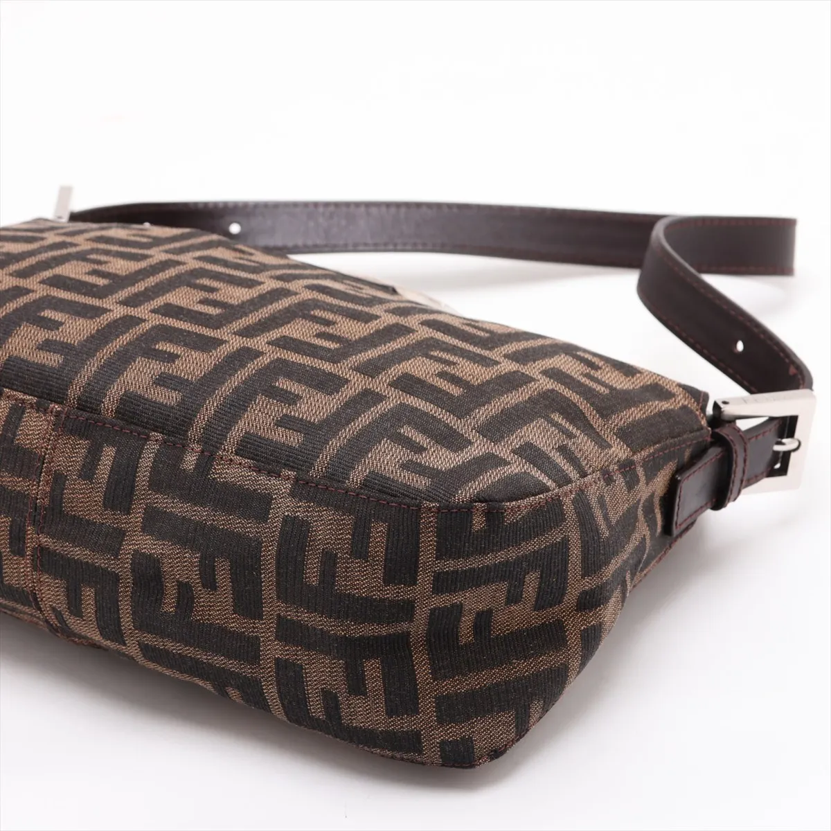 Zucca Canvas x Leather Shoulder Bag, Brown, 26725 — view 3
