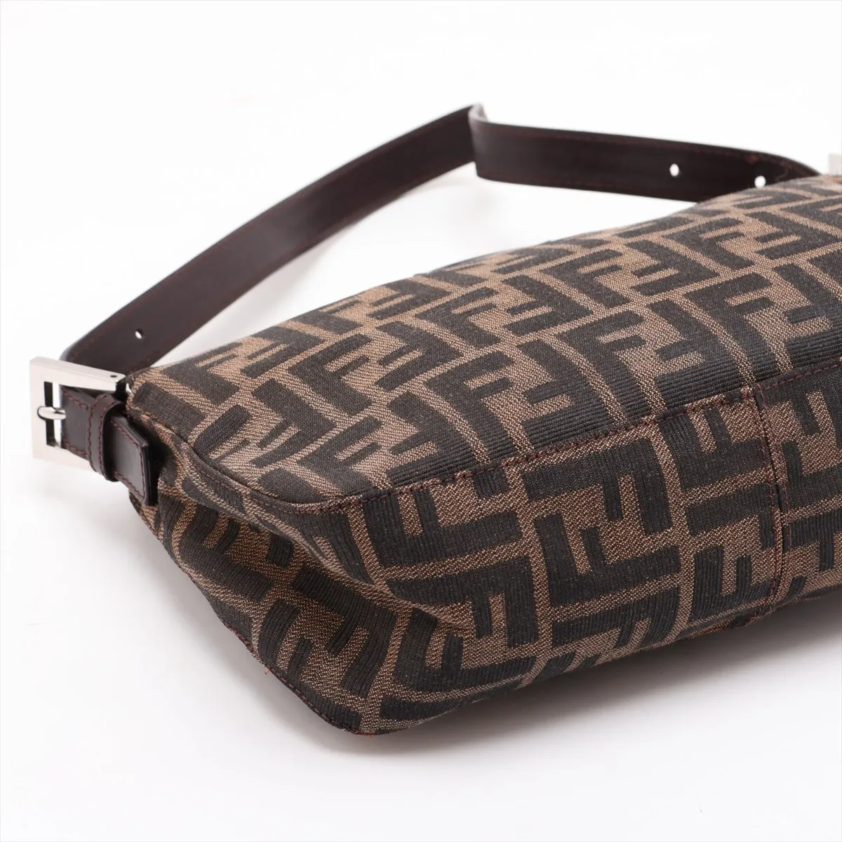 Zucca Canvas x Leather Shoulder Bag, Brown, 26725 — view 4