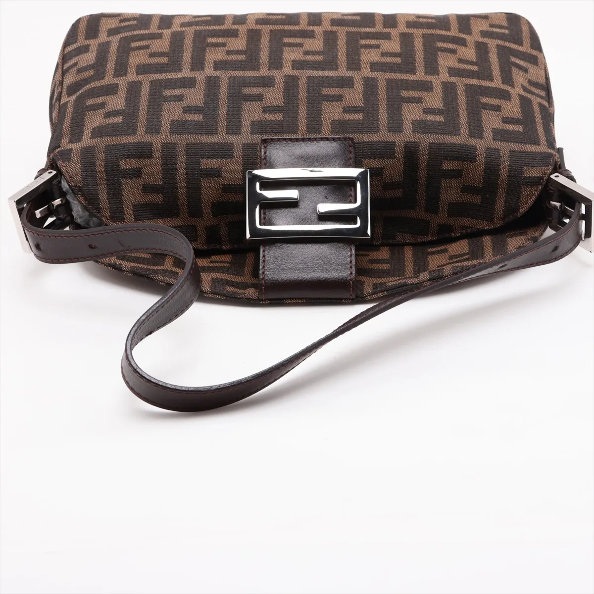 Zucca Canvas x Leather Shoulder Bag, Brown, 26725 — view 5