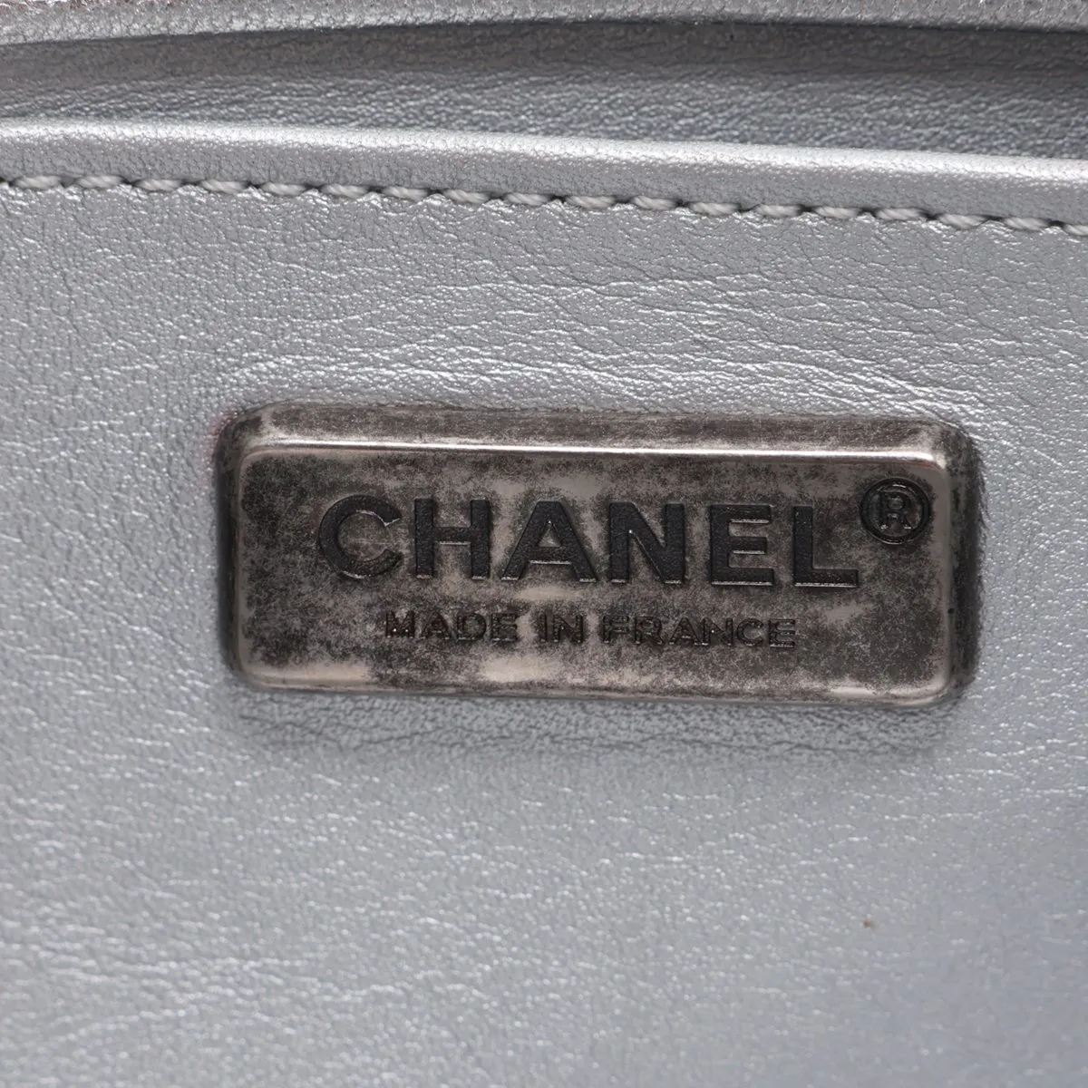 Boy Chanel 20 Small Bijou x Lambskin Chain Shoulder Bag, Silver with Gunmetal Hardware, 24284941, Serial Number 24, A67085 — view 8