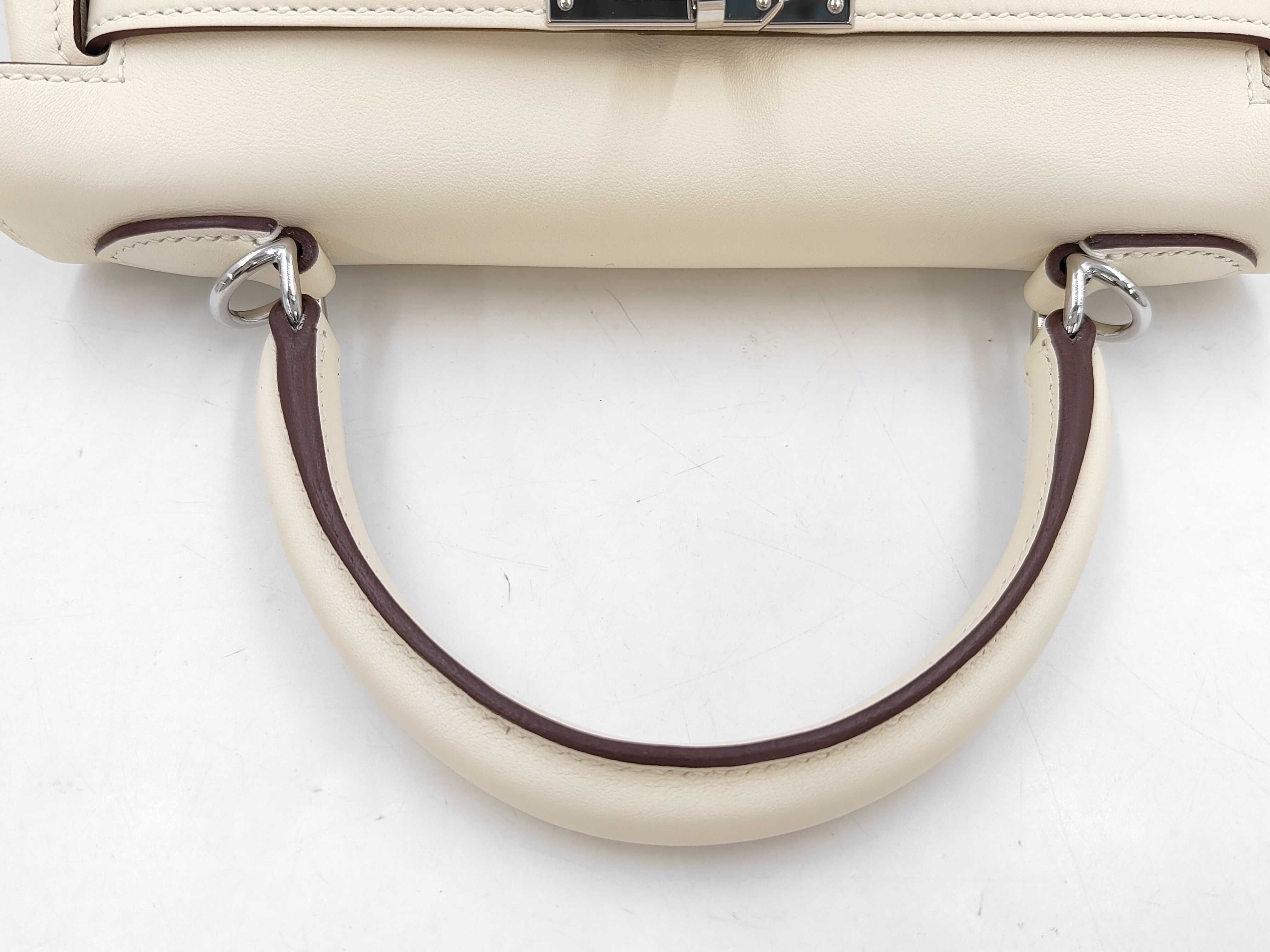Kelly In & Out 25 Swift Nata Silver Hardware Z Stamp Handbag — view 5