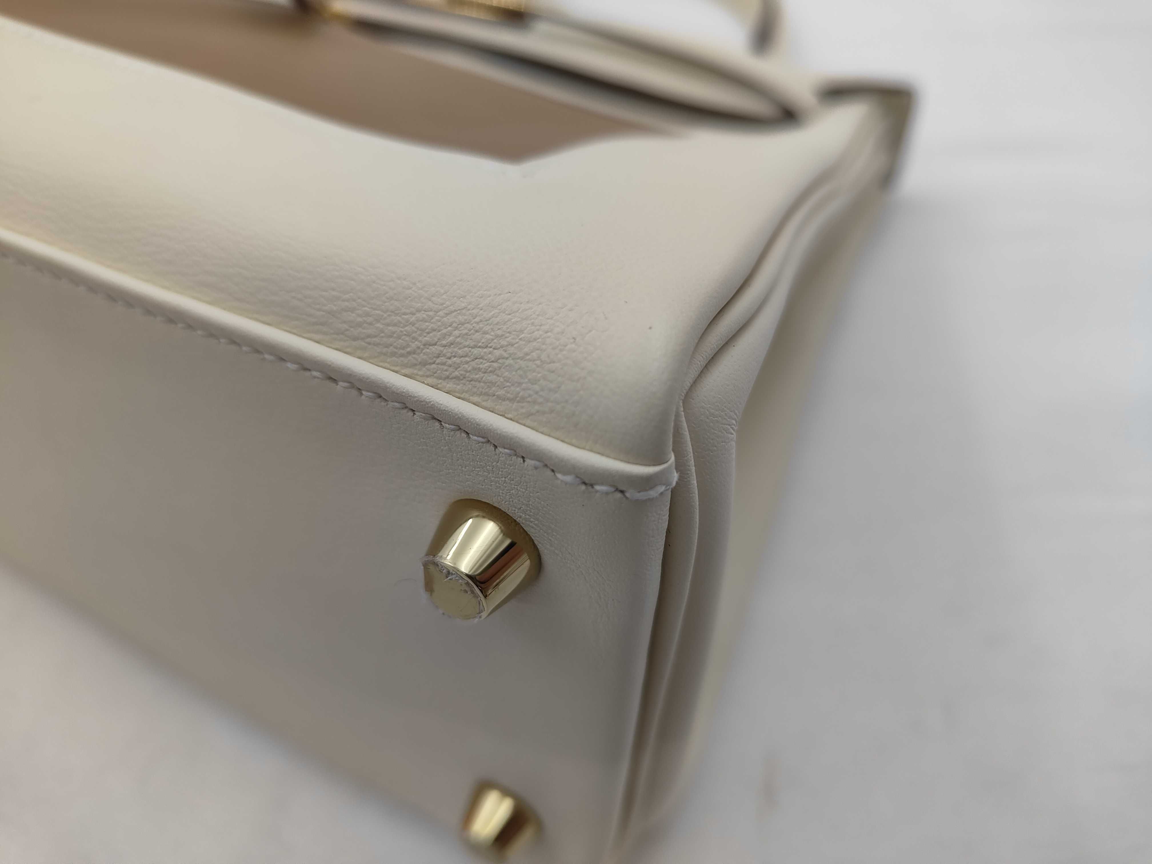 Kelly 25 Colourmatic, U stamp (2022), inside stitching, Nata/Cuivre/Lime/Mauve Sylvestre/Bleu Brume, gold hardware, Swift leather handbag — view 6