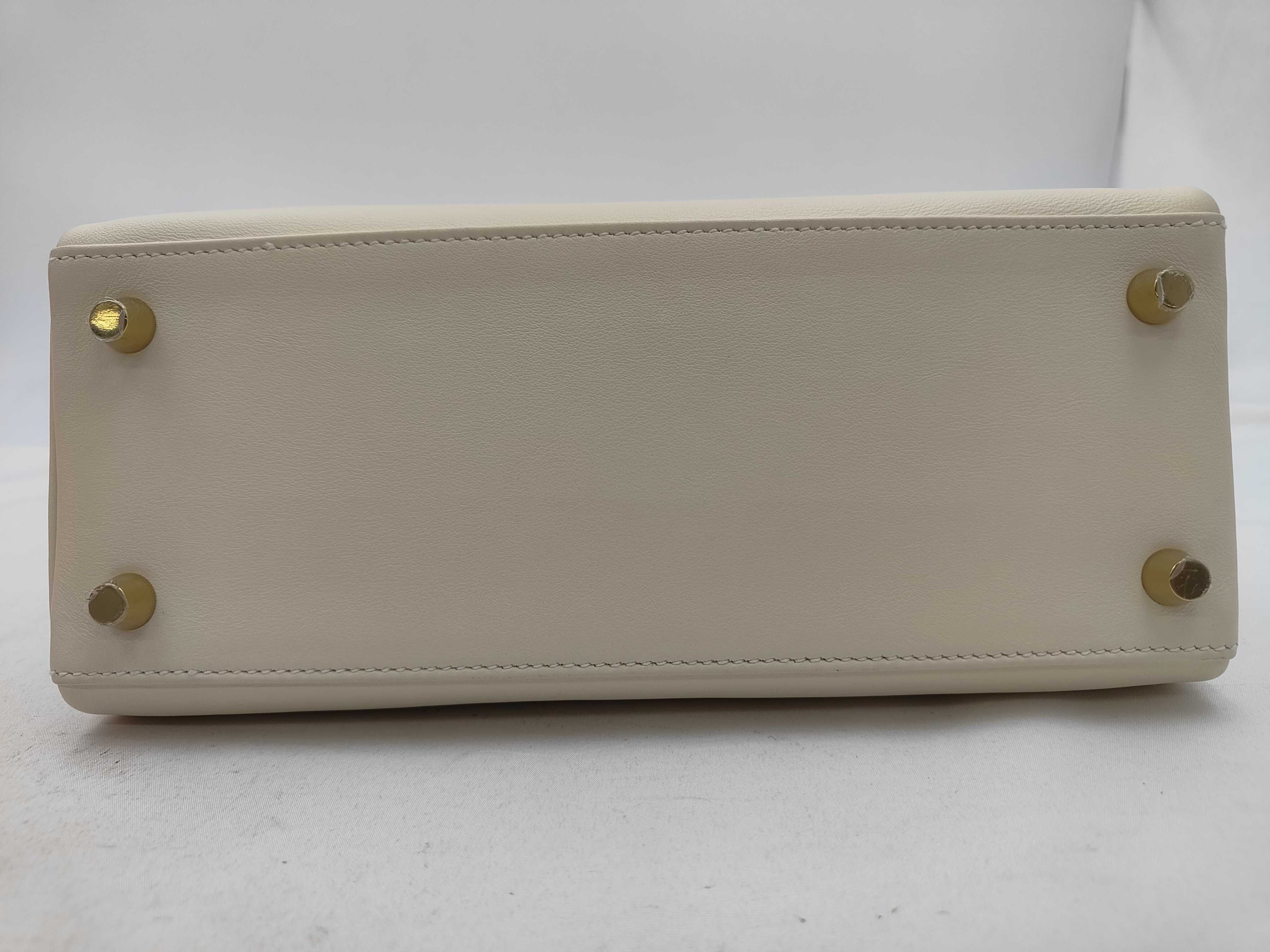 Kelly 25 Colourmatic, U stamp (2022), inside stitching, Nata/Cuivre/Lime/Mauve Sylvestre/Bleu Brume, gold hardware, Swift leather handbag — view 7