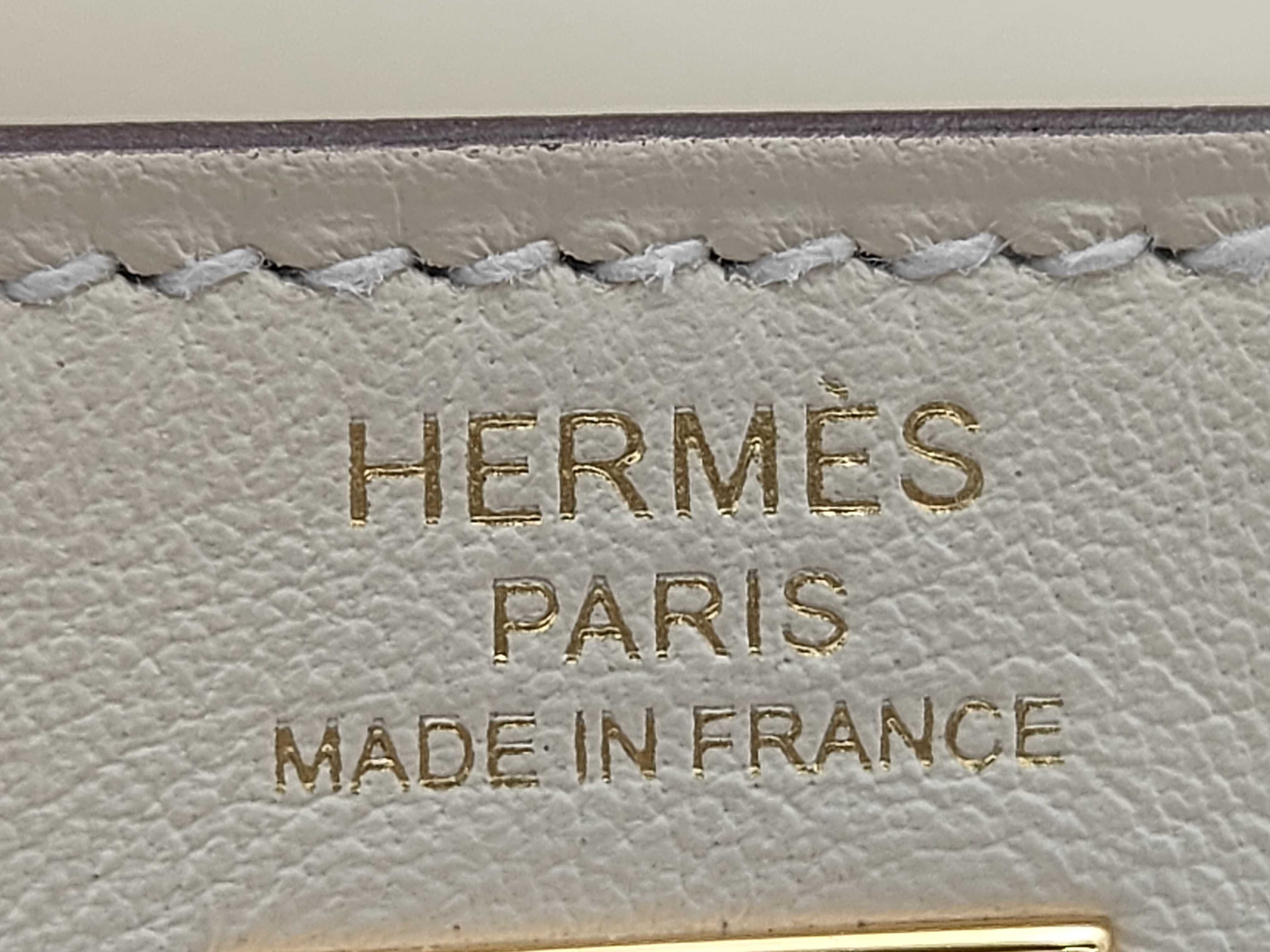 Kelly 25 Colourmatic, U stamp (2022), inside stitching, Nata/Cuivre/Lime/Mauve Sylvestre/Bleu Brume, gold hardware, Swift leather handbag — view 10