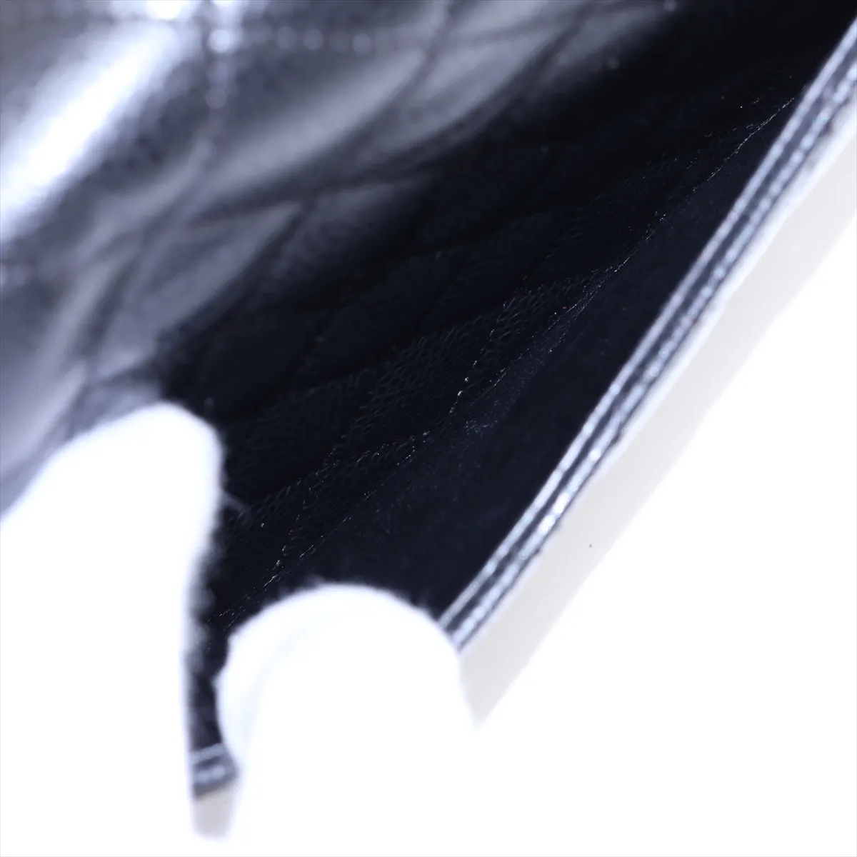 [Individually packaged] Chanel Matelassé 25 Caviar Skin Double Flap Double Chain Bag, Black with Silver Hardware, 12304340, Serial Number 12, A01112 — view 10