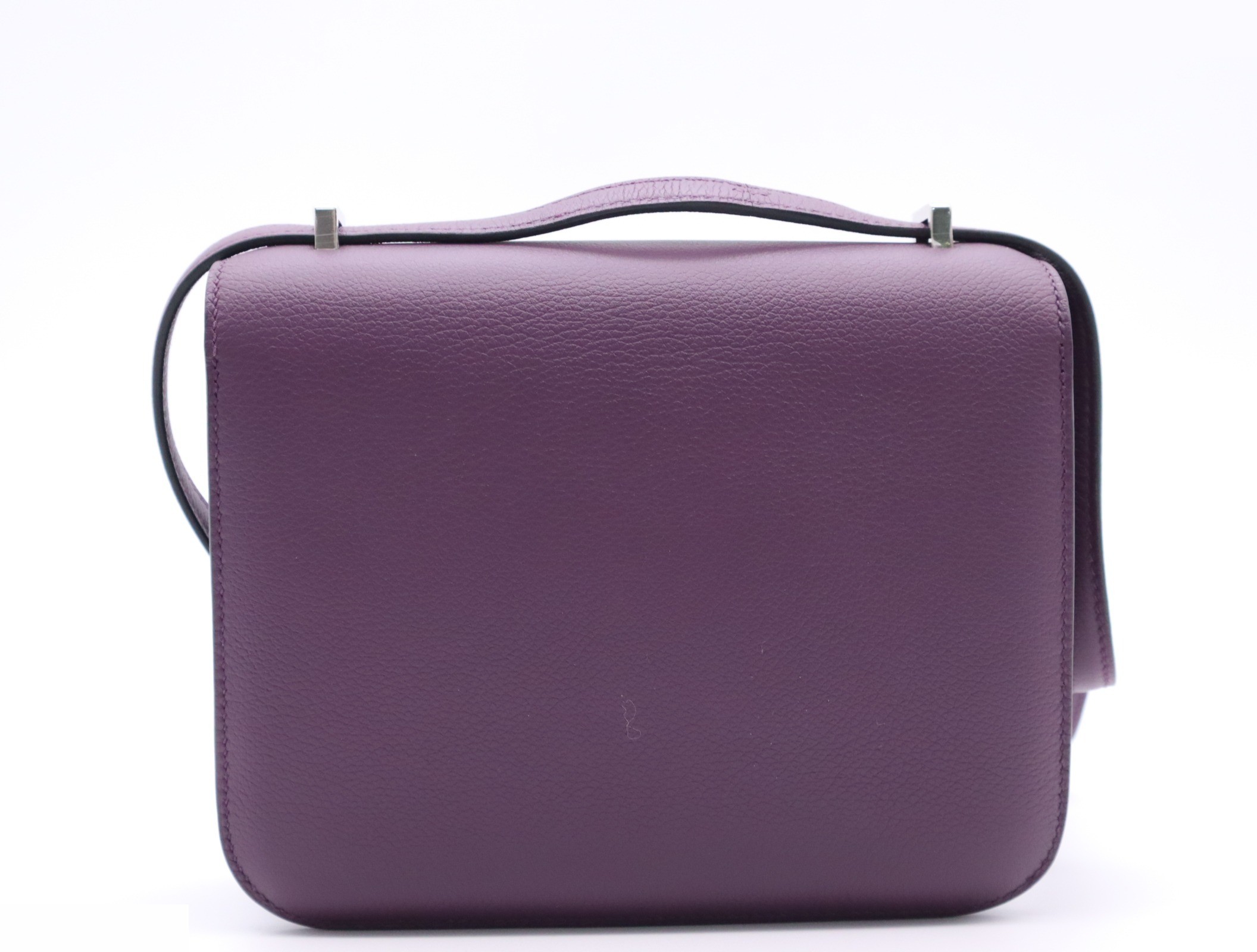 Leather Evercolor Constance 3 Mini 18 Shoulder Bag, Purple, Silver Hardware — view 2
