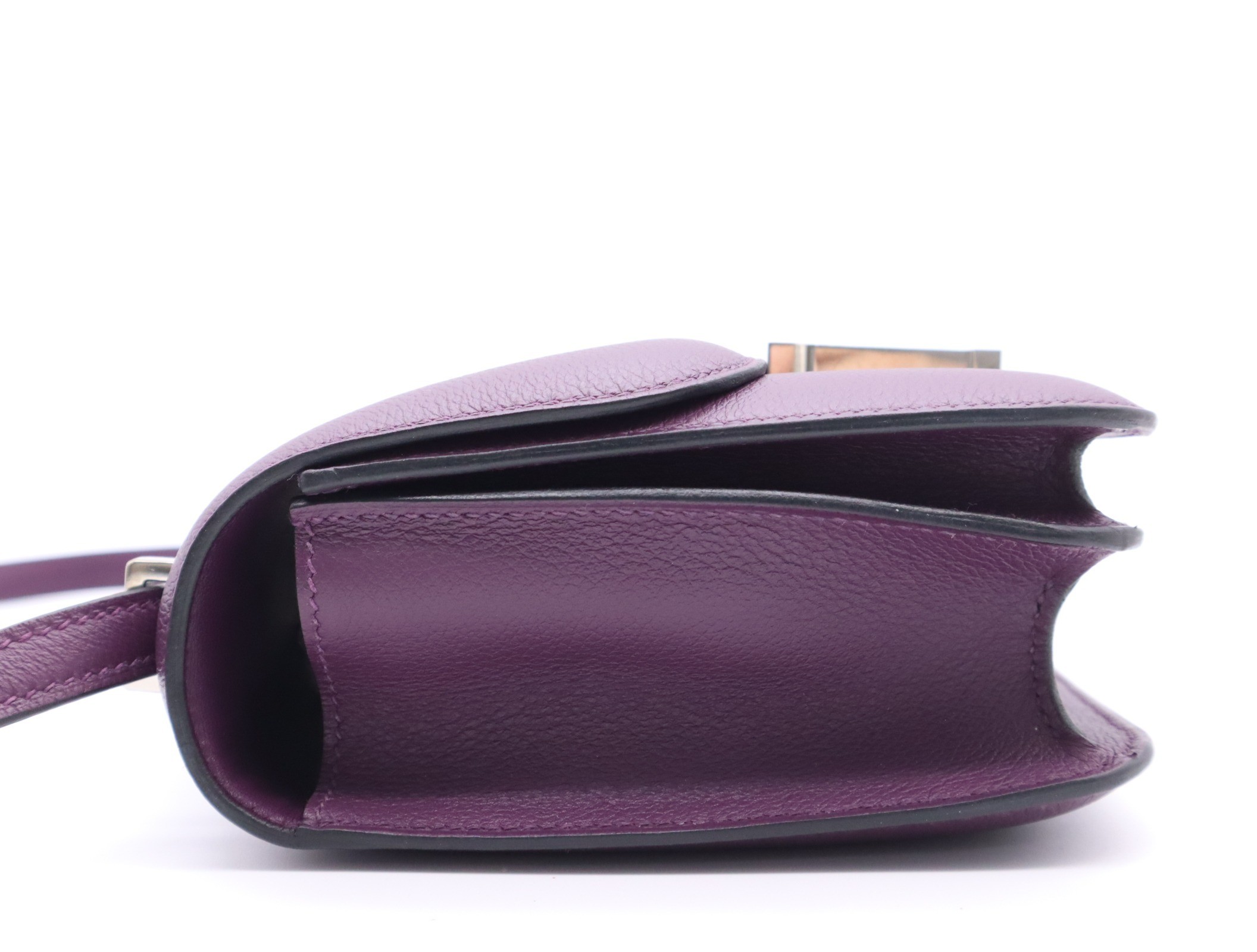 Leather Evercolor Constance 3 Mini 18 Shoulder Bag, Purple, Silver Hardware — view 3