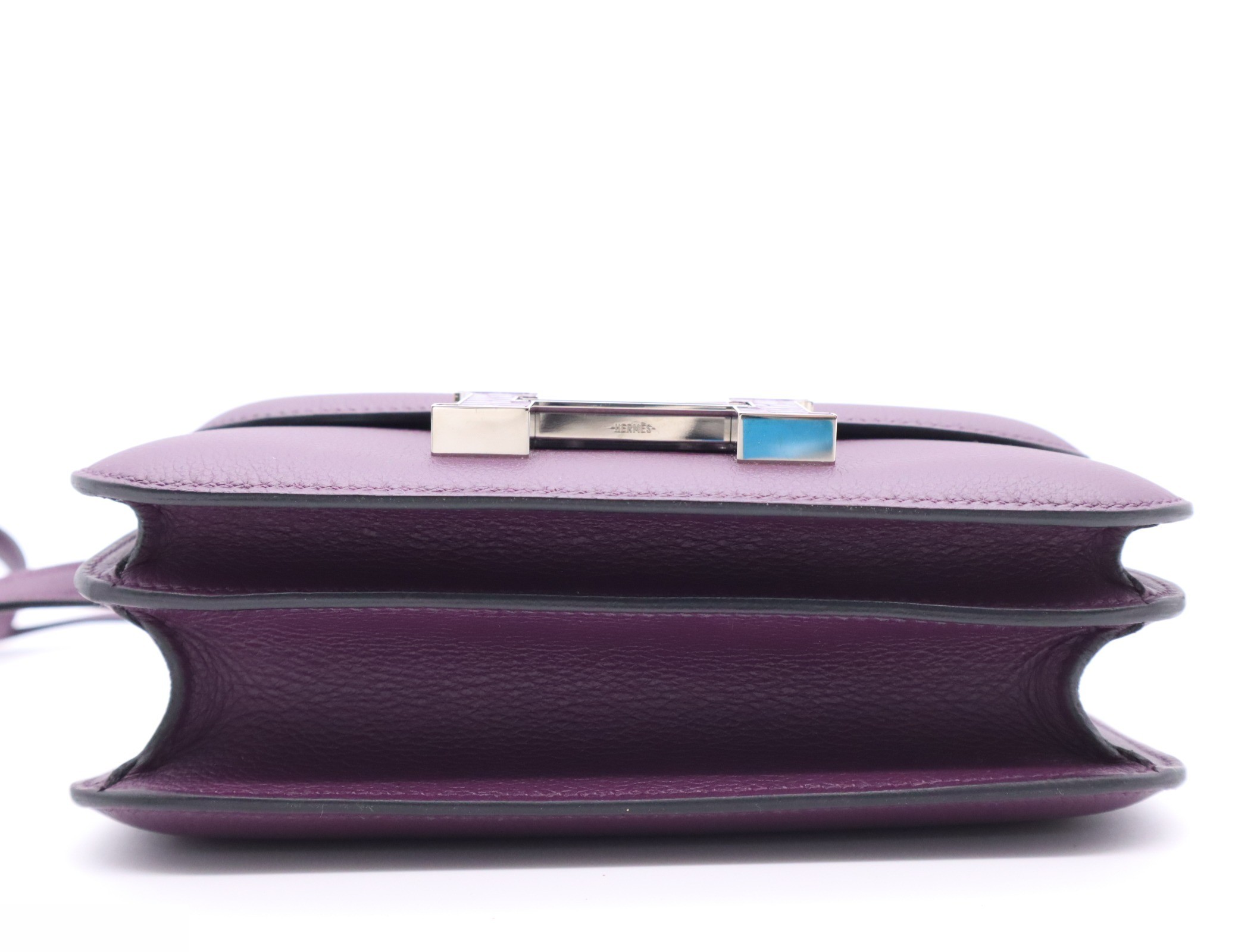 Leather Evercolor Constance 3 Mini 18 Shoulder Bag, Purple, Silver Hardware — view 4