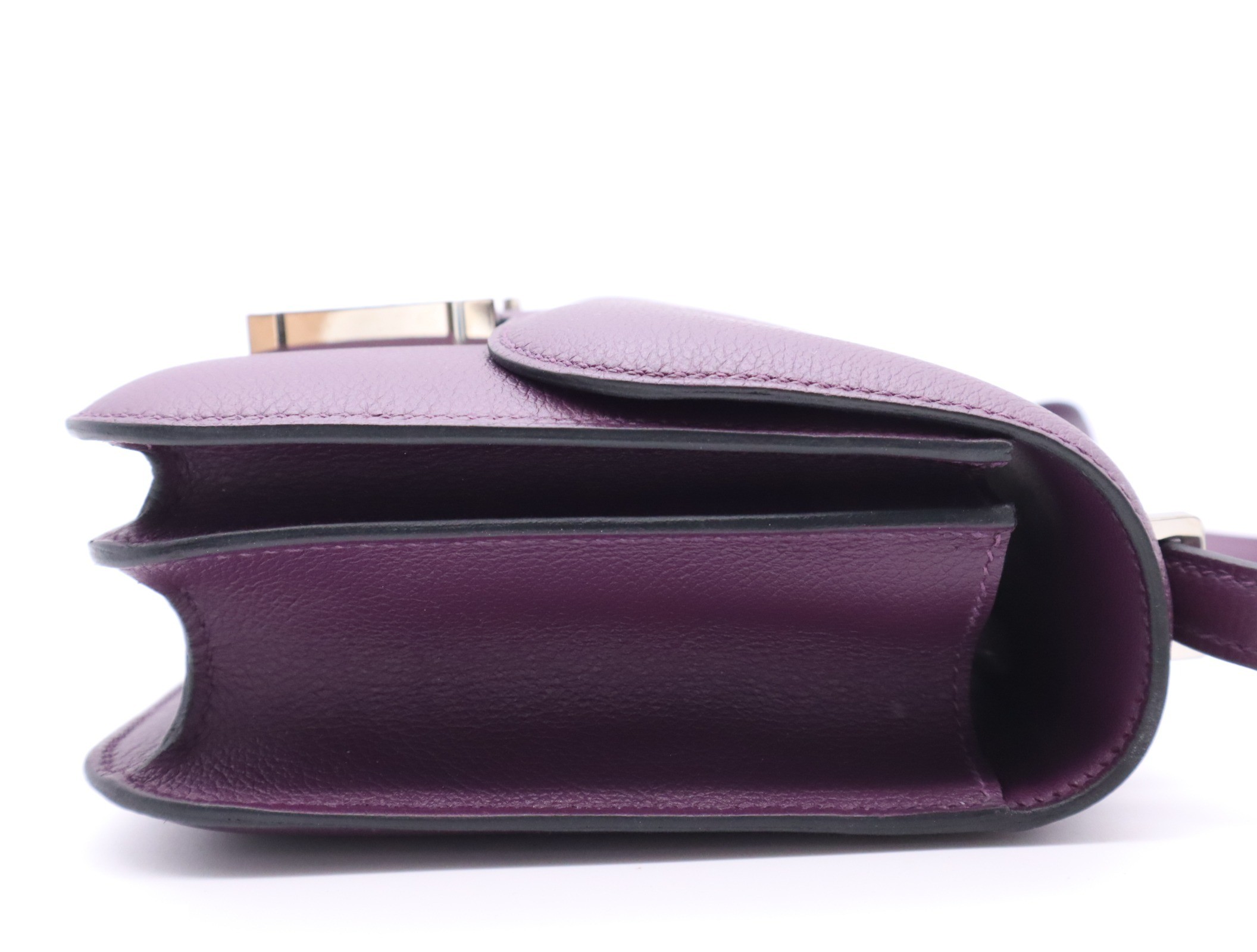 Leather Evercolor Constance 3 Mini 18 Shoulder Bag, Purple, Silver Hardware — view 5