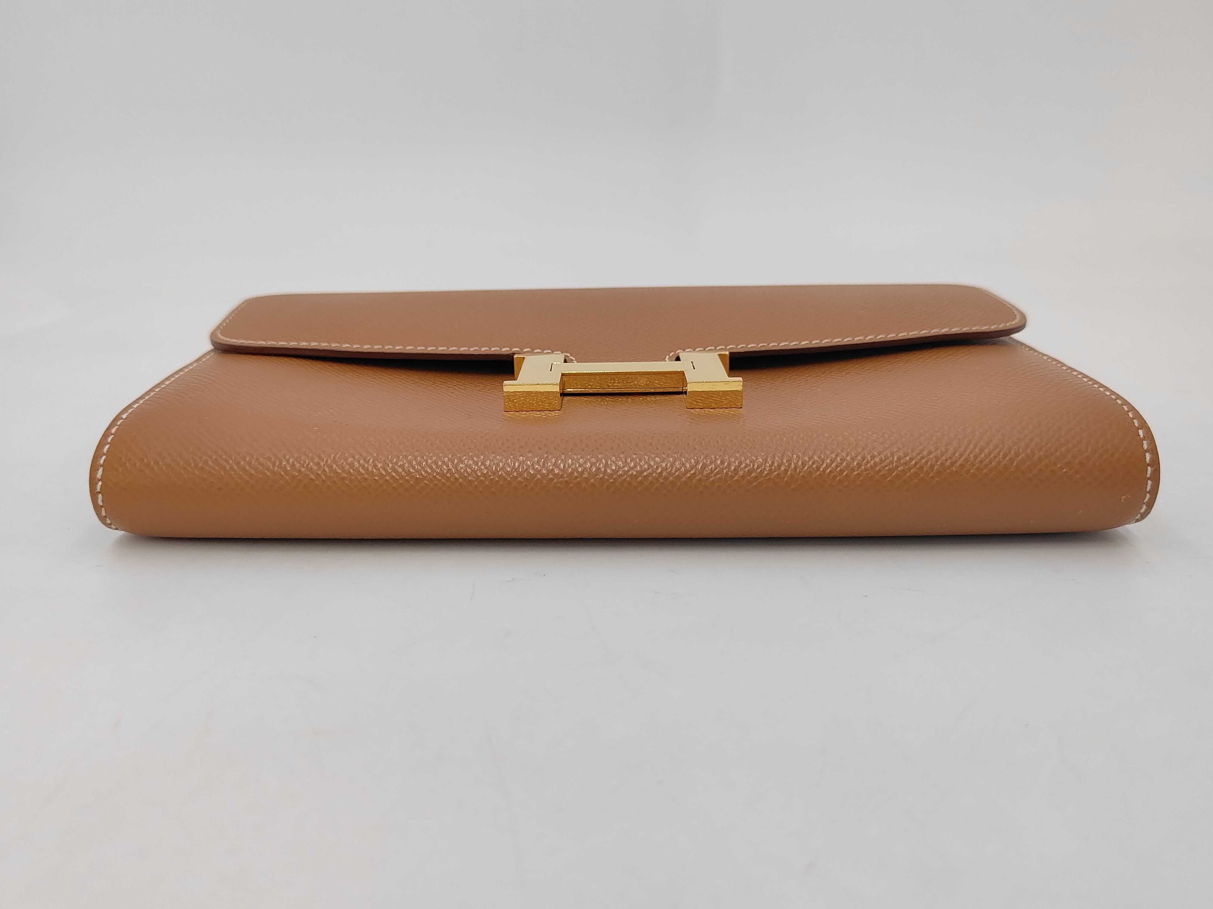 Constance To Go wallet, brown with gold hardware, Z stamp, no strap. — view 3